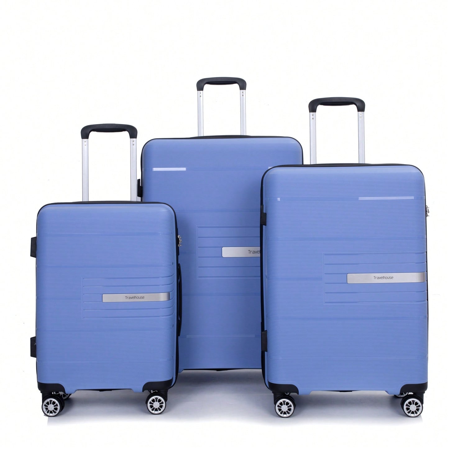 Light Green 3-Piece Hardshell Luggage Set With Double Spinner Wheels, TSA Lock, Lightweight & Durable (20/24"/28")"