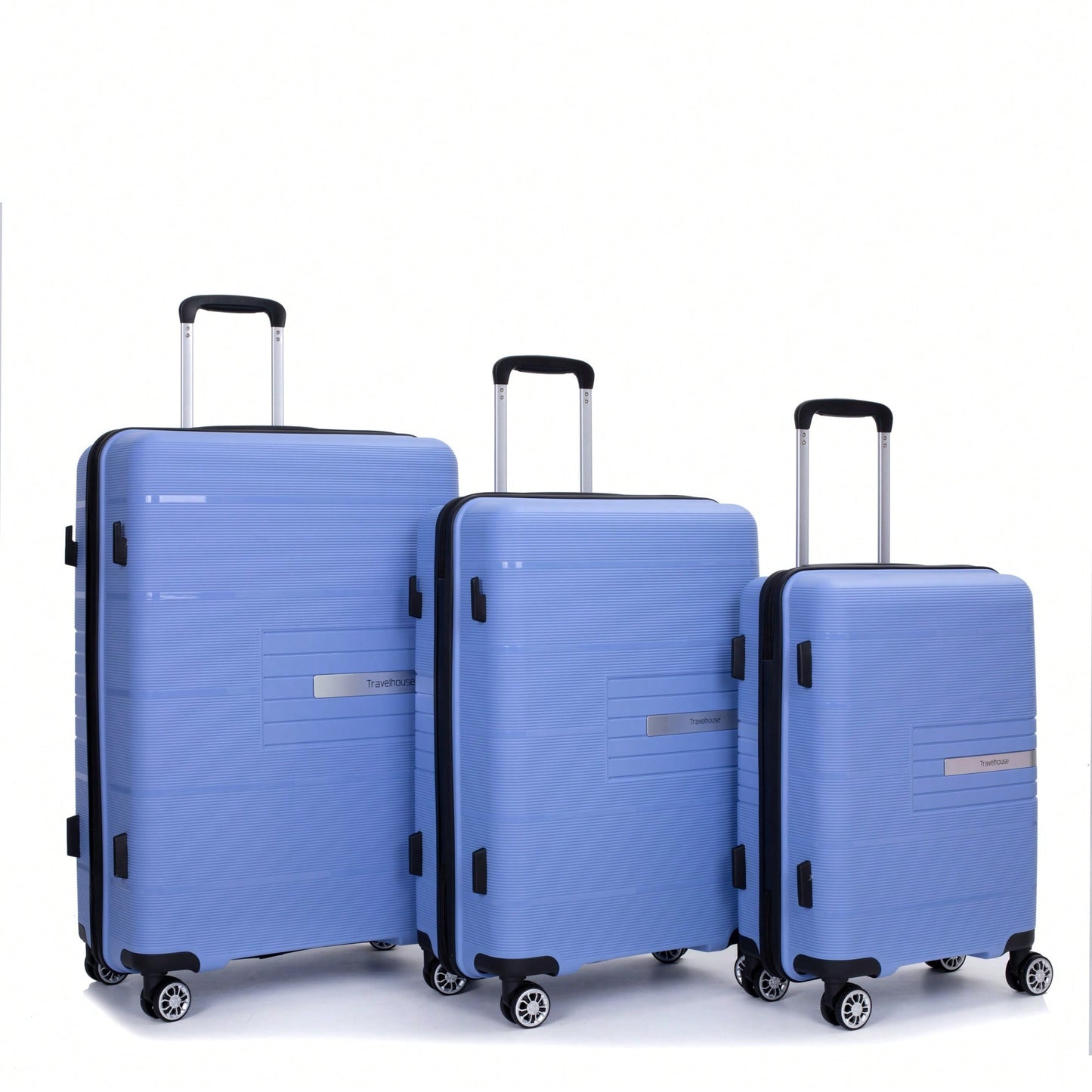 Light Green 3-Piece Hardshell Luggage Set With Double Spinner Wheels, TSA Lock, Lightweight & Durable (20/24"/28")"