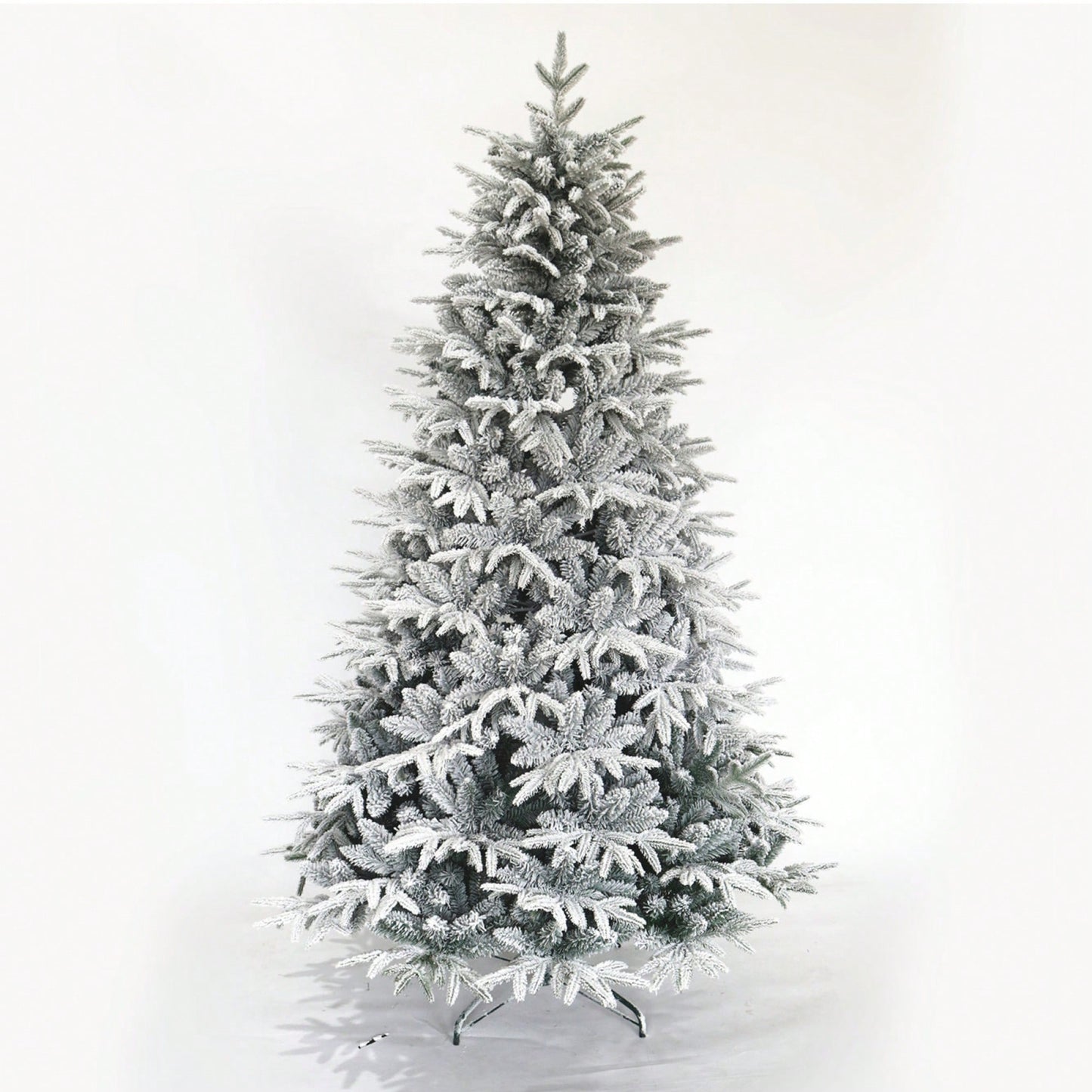 7ft Snow Flocked Artificial Christmas Tree - Hinged Pine Design With Realistic White Tips For A Festive Holiday Atmosphere