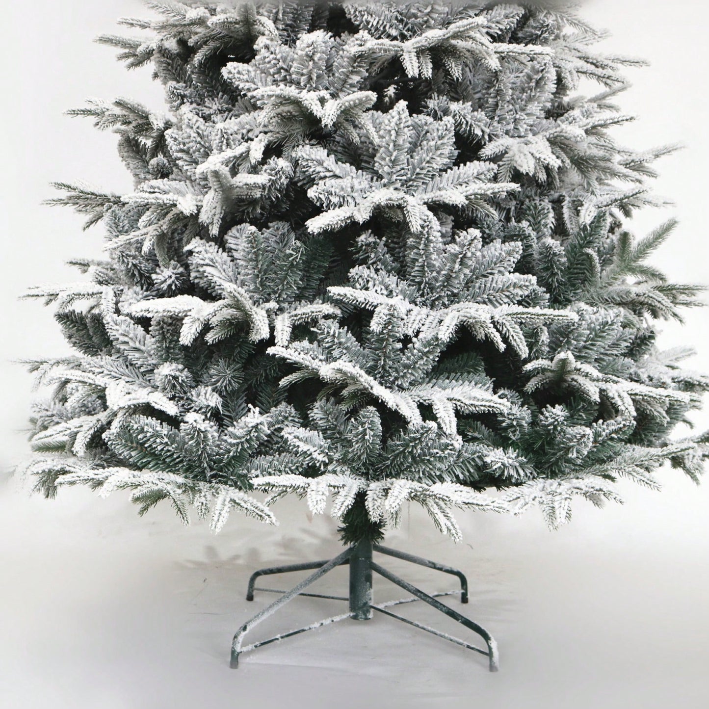 7ft Snow Flocked Artificial Christmas Tree - Hinged Pine Design With Realistic White Tips For A Festive Holiday Atmosphere