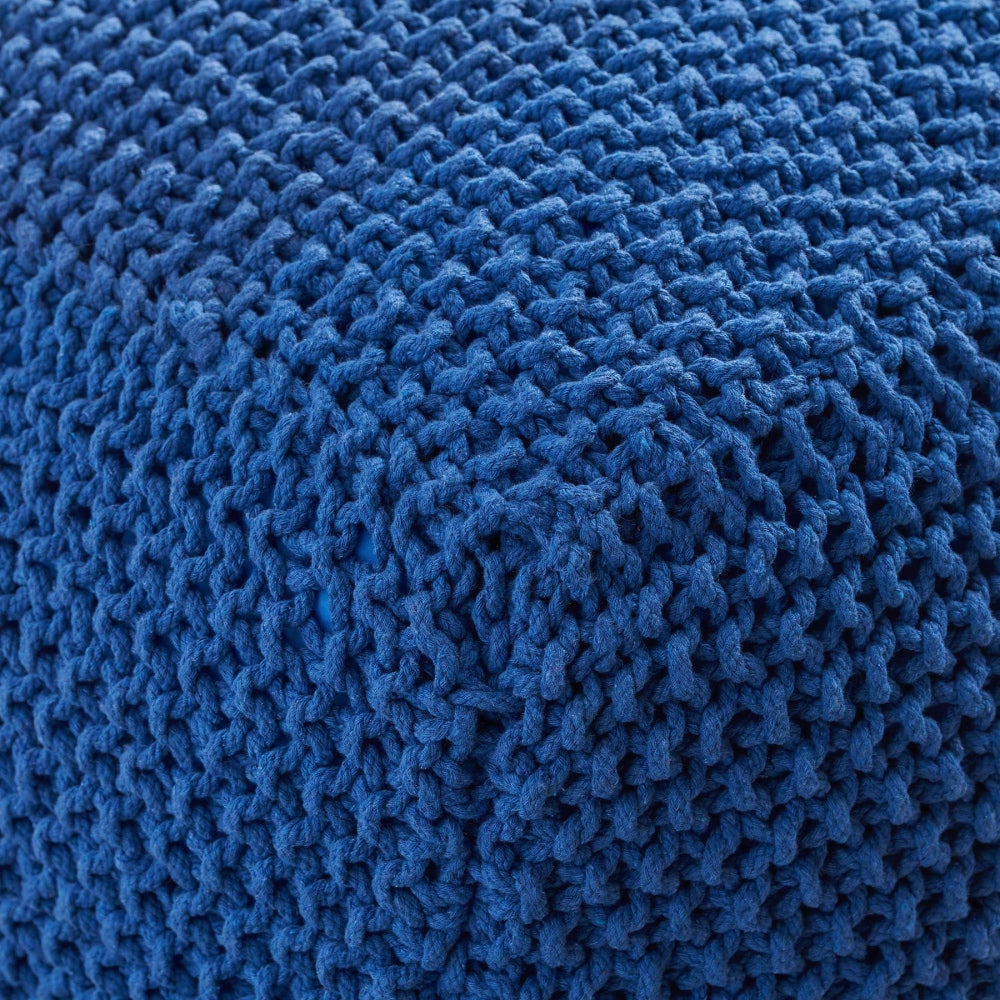 Stylish Knitted Cotton Pouf Cube For Versatile Home Decor - 20.5" X 20.5" X 16.5"