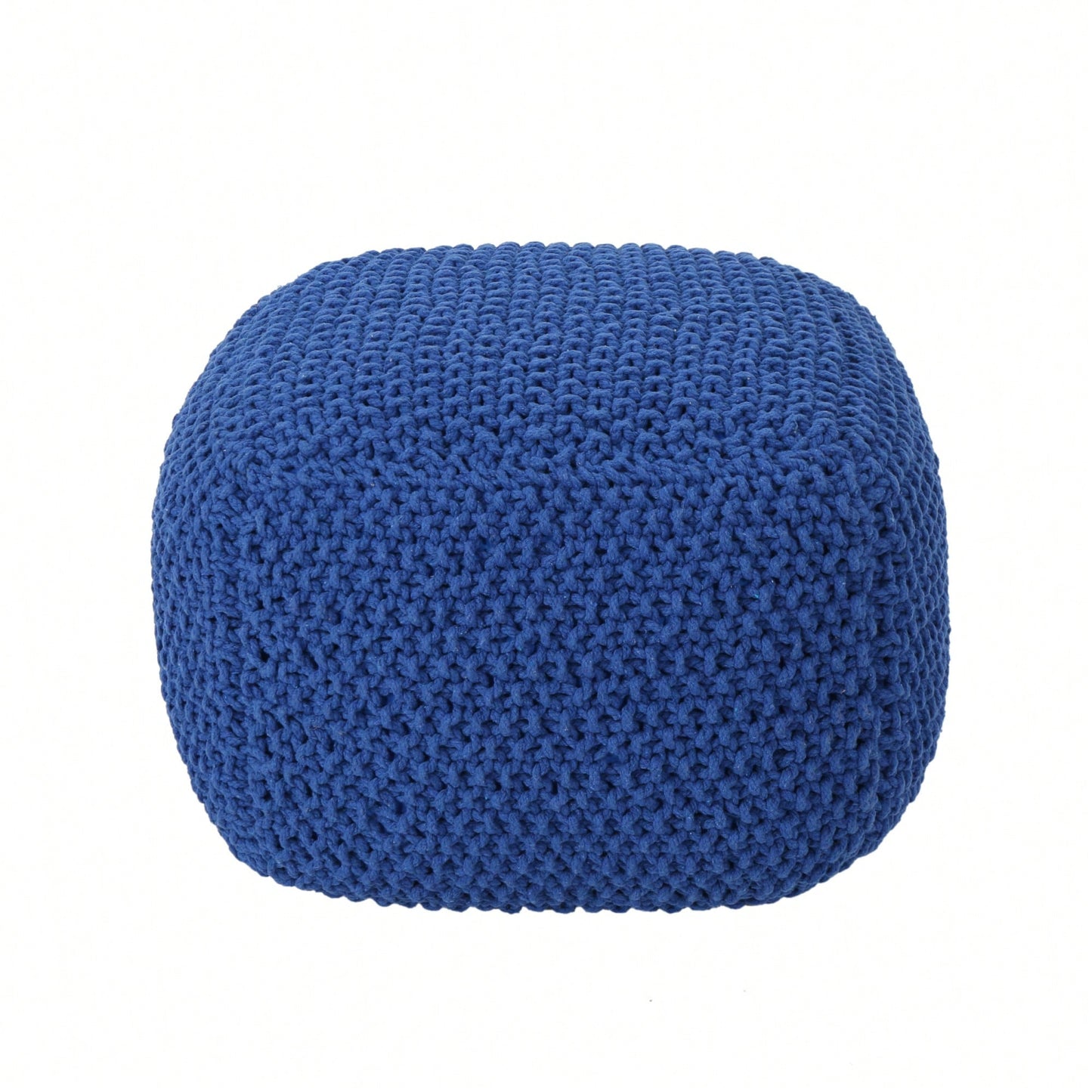Stylish Knitted Cotton Pouf Cube For Versatile Home Decor - 20.5" X 20.5" X 16.5"