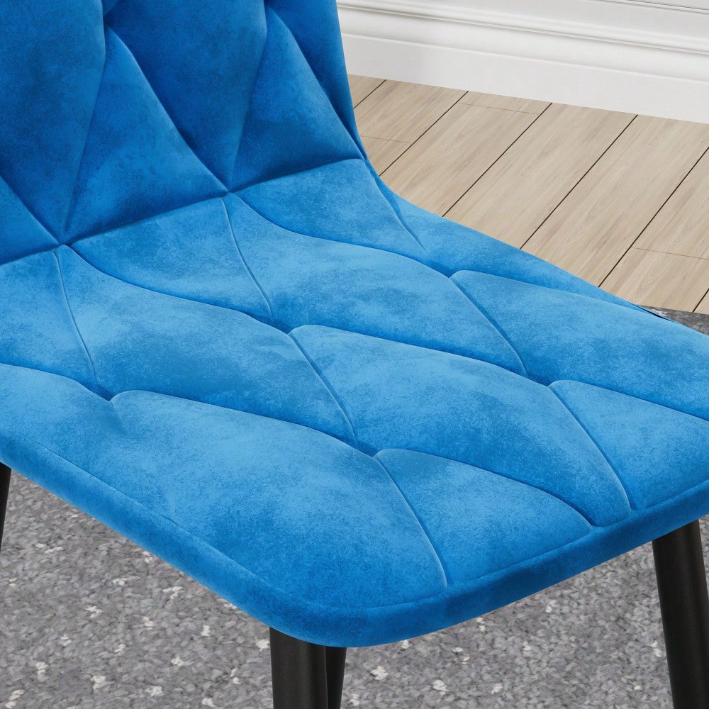 Modern Set Of 4 Upholstered Kitchen Dining Chairs With Durable Metal Legs And Comfortable PU Cushion Seat