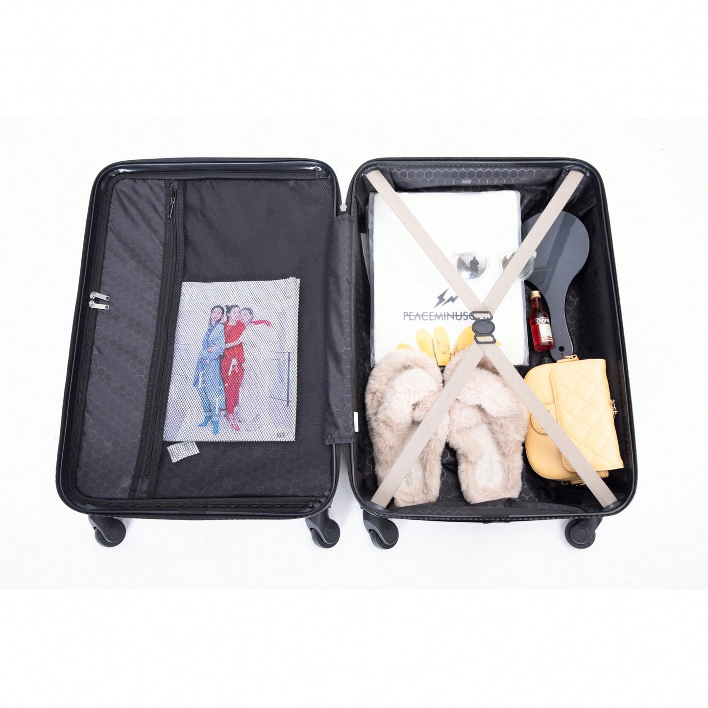 Stylish 3-Piece Lightweight Luggage Set With Spinner Wheels, Two Hooks & TSA Lock - Pink Suits For Travel (20/24/28)