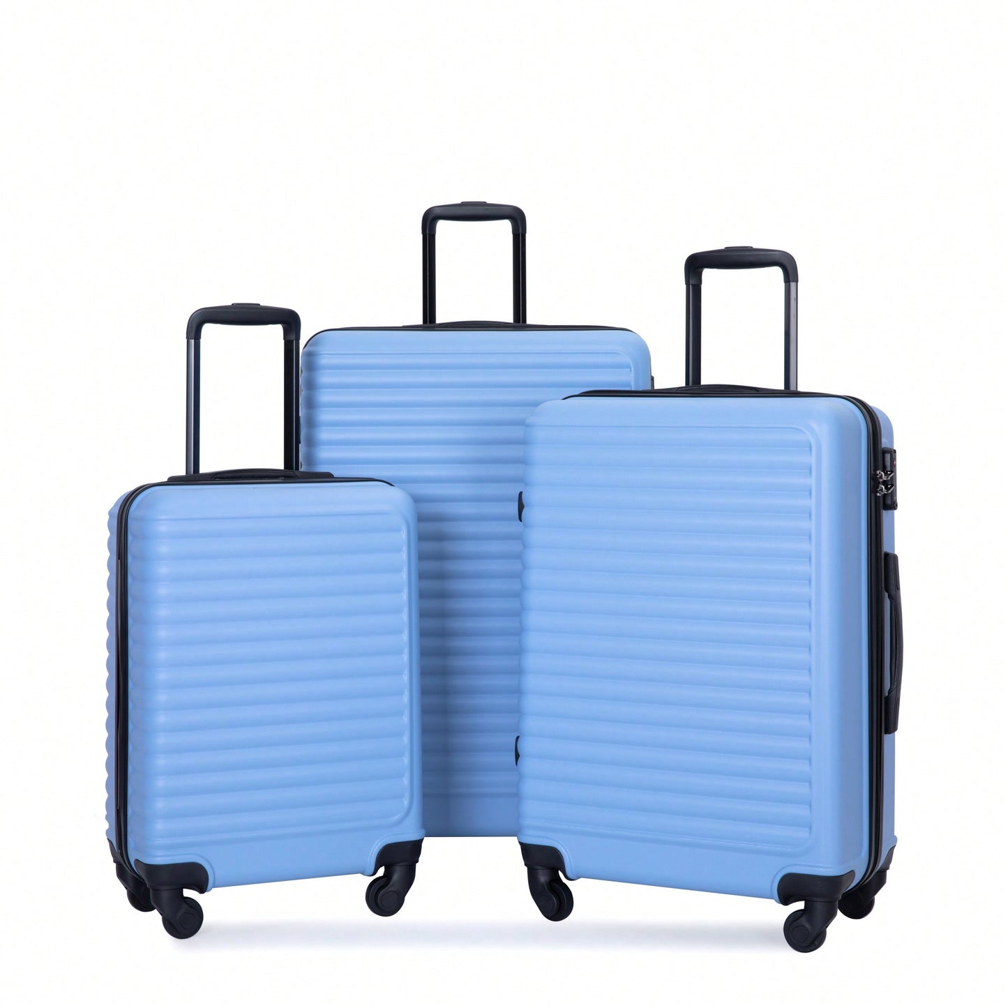 Stylish 3-Piece Lightweight Luggage Set With Spinner Wheels, Two Hooks & TSA Lock - Pink Suits For Travel (20/24/28)