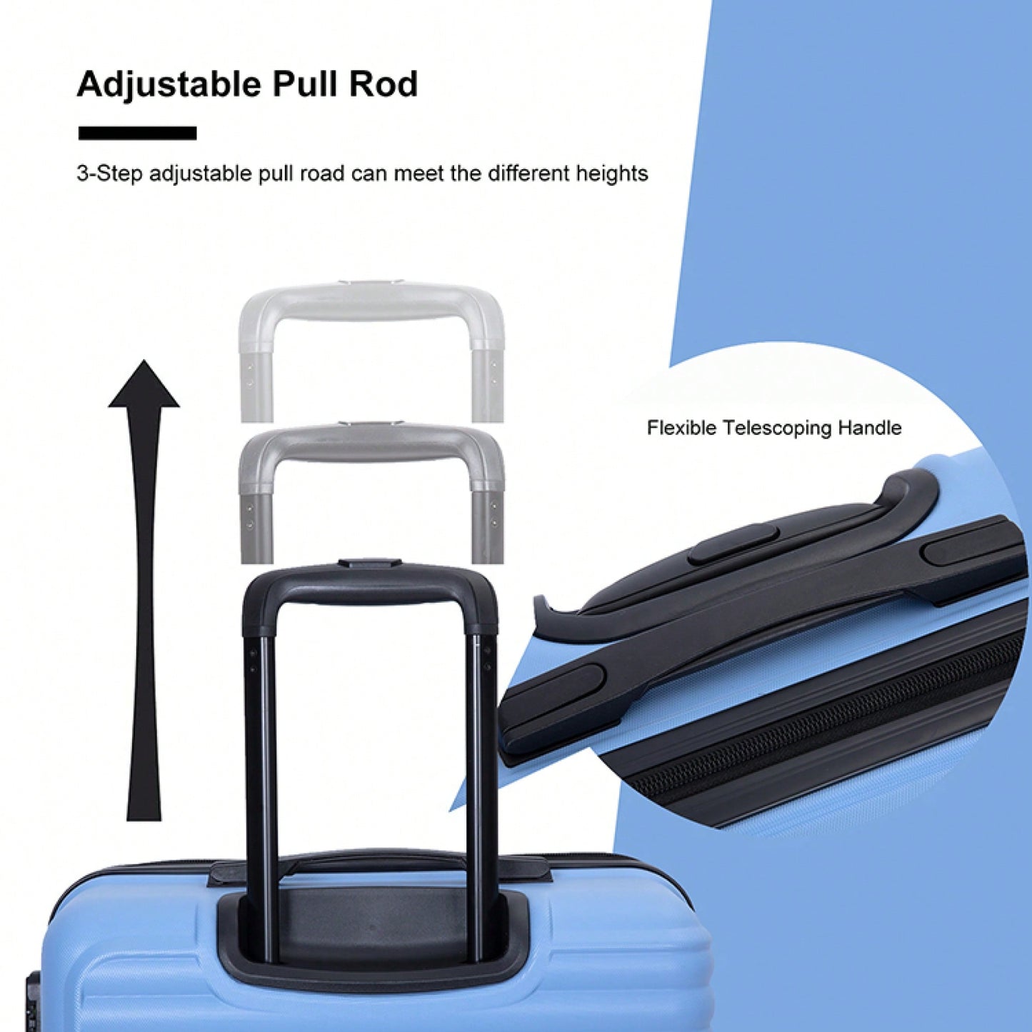 Stylish 3-Piece Lightweight Luggage Set With Spinner Wheels, Two Hooks & TSA Lock - Pink Suits For Travel (20/24/28)