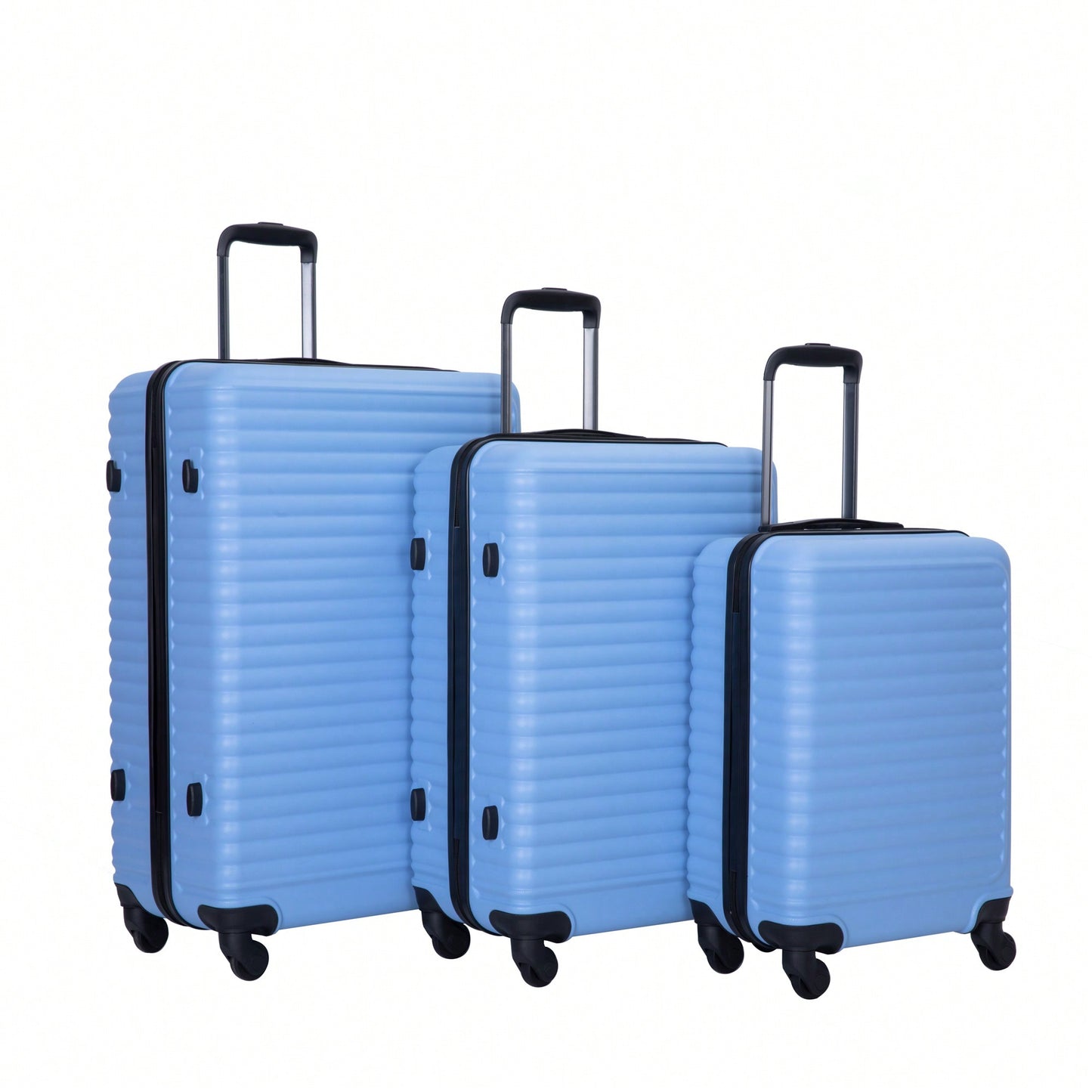 Stylish 3-Piece Lightweight Luggage Set With Spinner Wheels, Two Hooks & TSA Lock - Pink Suits For Travel (20/24/28)