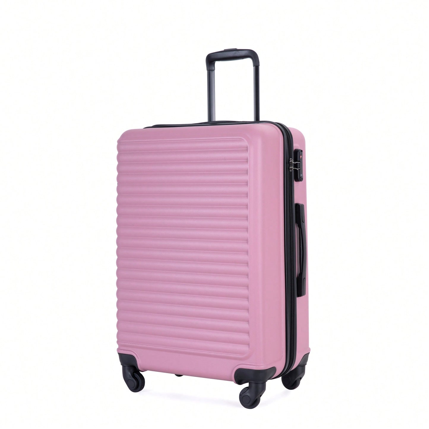 Stylish 3-Piece Lightweight Luggage Set With Spinner Wheels, Two Hooks & TSA Lock - Pink Suits For Travel (20/24/28)