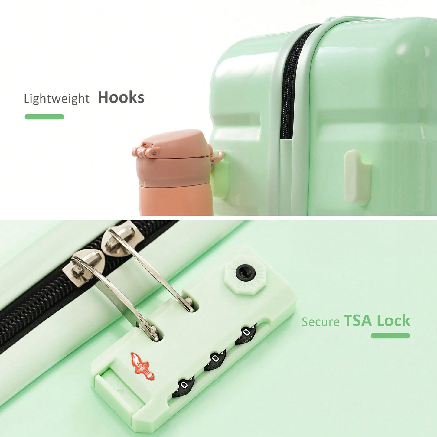 Premium 3-Piece White ABS Hard Shell Luggage Set with TSA Lock 20 24 28 Inch Spinner Wheels