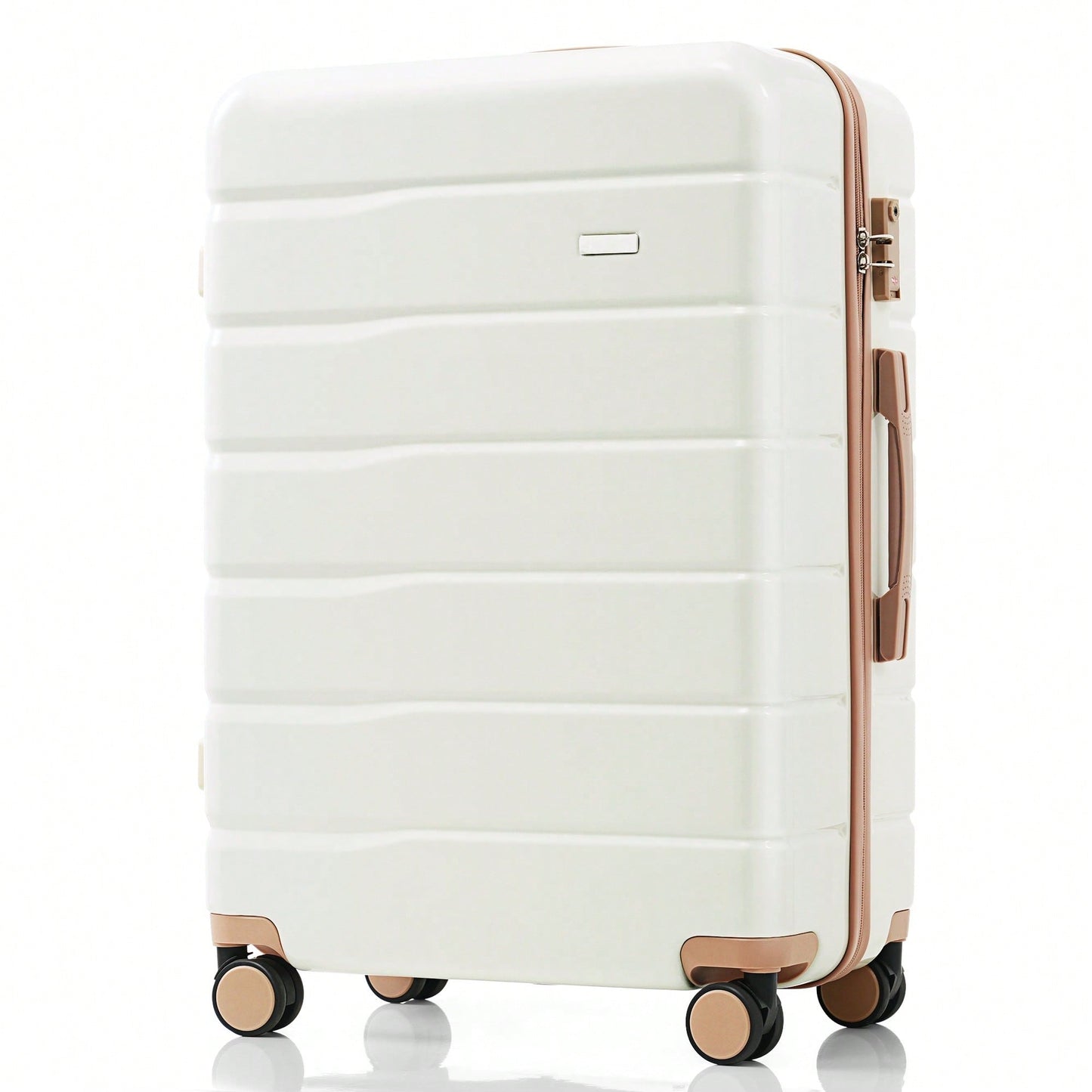 Premium 3-Piece White ABS Hard Shell Luggage Set with TSA Lock 20 24 28 Inch Spinner Wheels