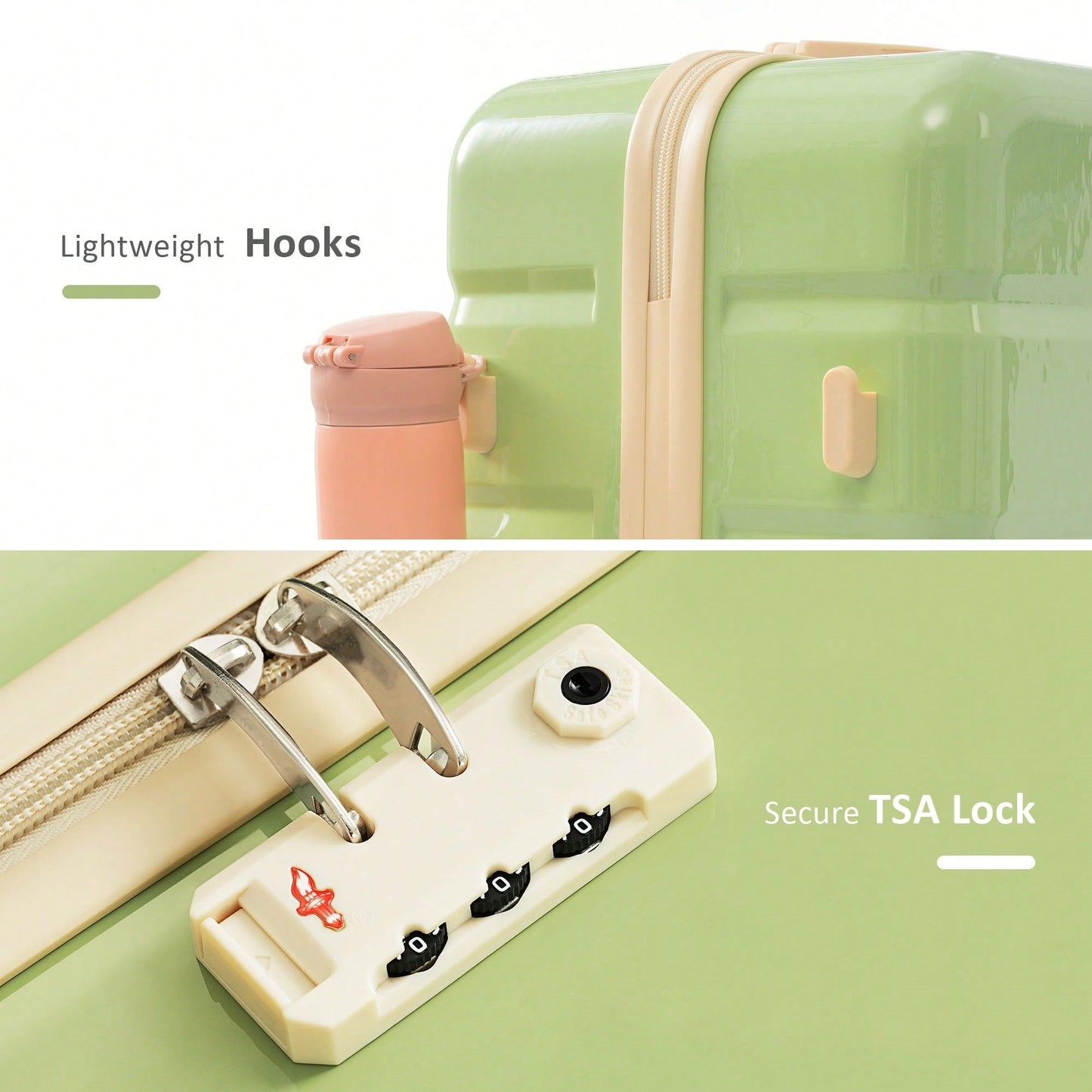 Premium 3-Piece White ABS Hard Shell Luggage Set with TSA Lock 20 24 28 Inch Spinner Wheels