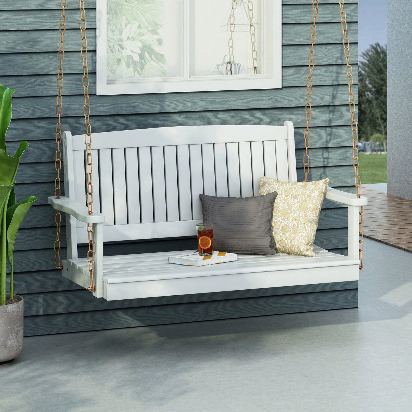 Cozy Outdoor Hanging Porch Swing For Relaxation And Enjoyment