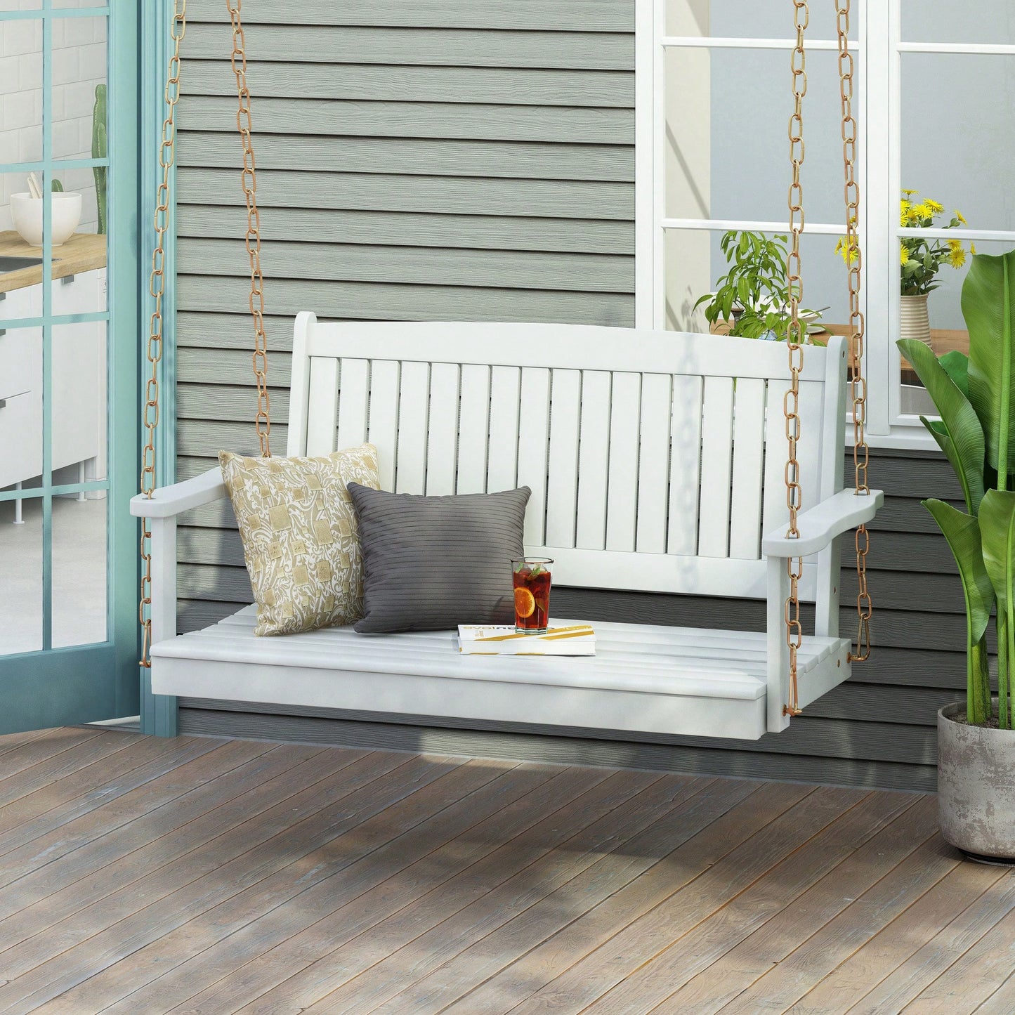 Cozy Outdoor Hanging Porch Swing For Relaxation And Enjoyment