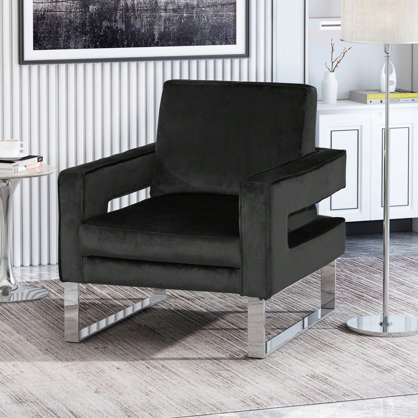 Elegant Modern Upholstered Arm Chair For Stylish Living Rooms And Offices