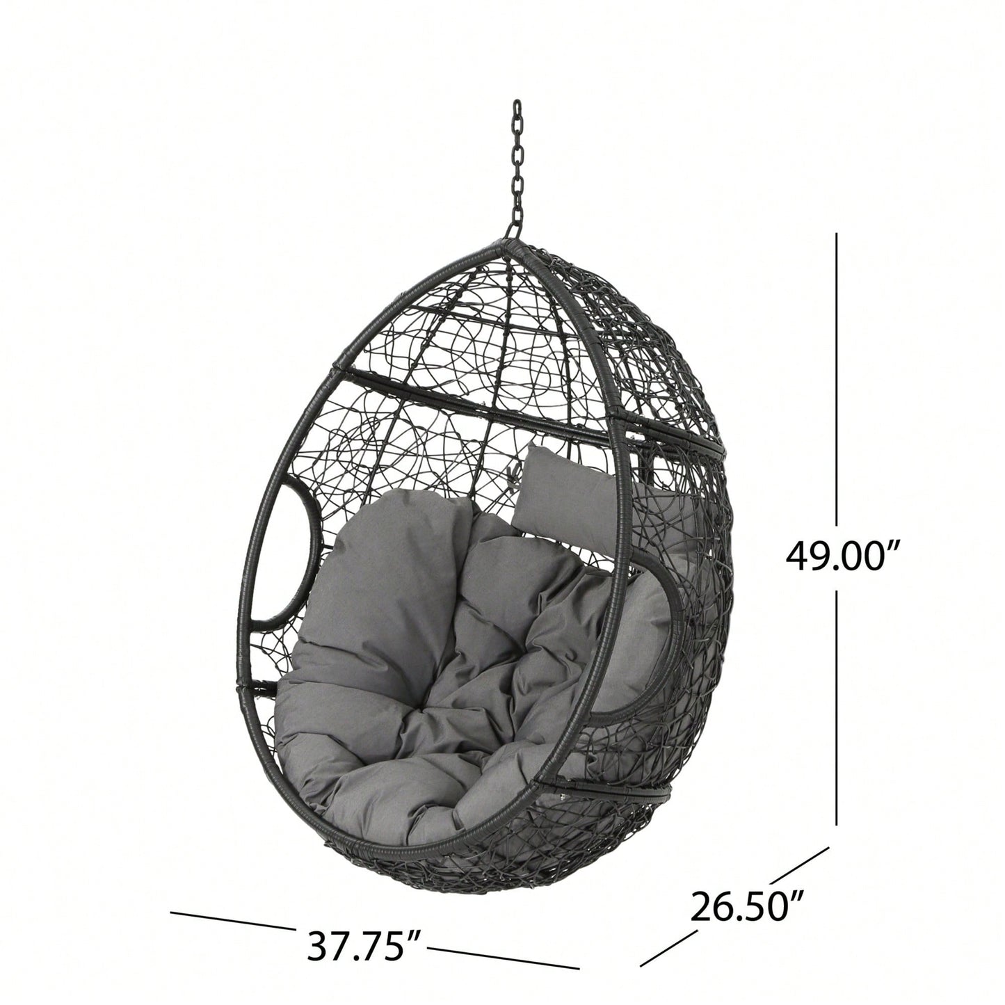 Stylish Grey Hanging Basket For Indoor And Outdoor Use – Versatile Planter For Flowers And Plants (Stand Not Included)