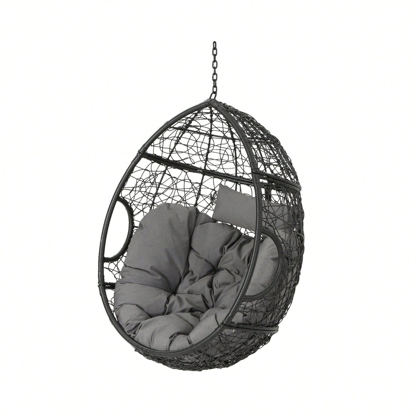 Stylish Grey Hanging Basket For Indoor And Outdoor Use – Versatile Planter For Flowers And Plants (Stand Not Included)