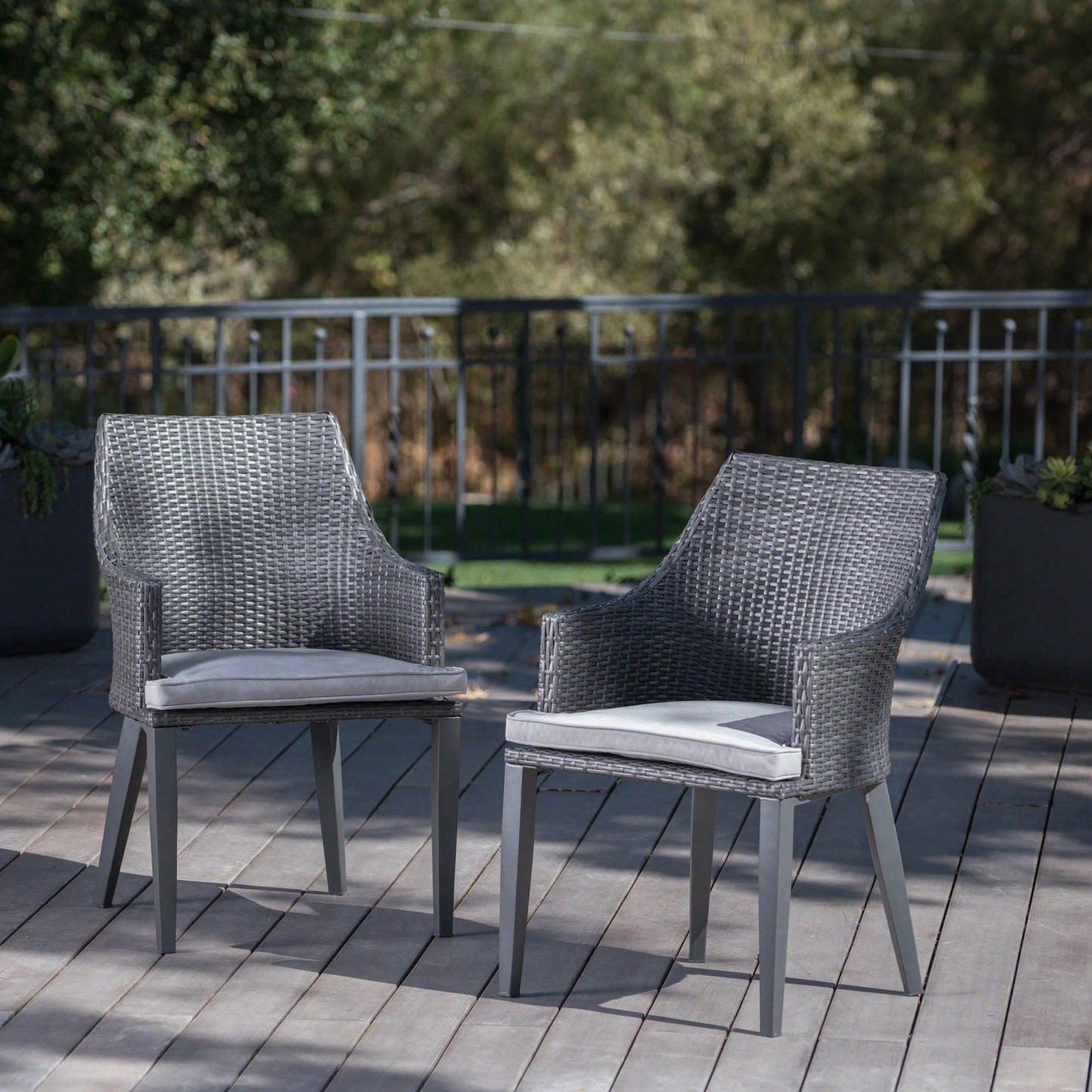 Set Of 2 Modern Grey Accent Chairs For Stylish Living Spaces