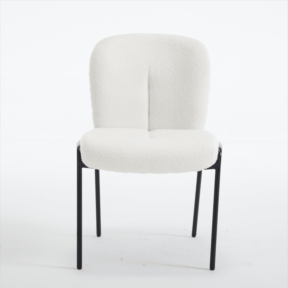 Set Of 2 High Back Iron Dining Chairs Without Armrests For Dining Room, Living Room, Or Balcony