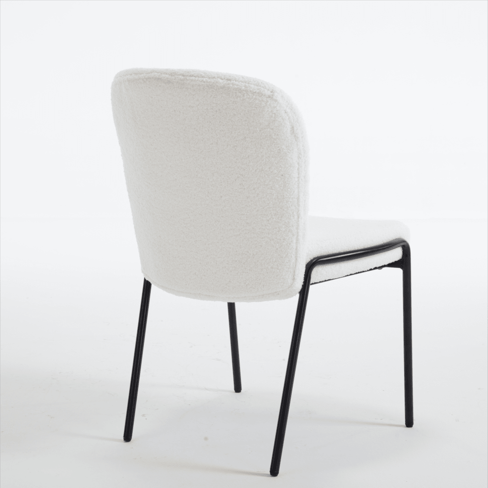 Set Of 2 High Back Iron Dining Chairs Without Armrests For Dining Room, Living Room, Or Balcony