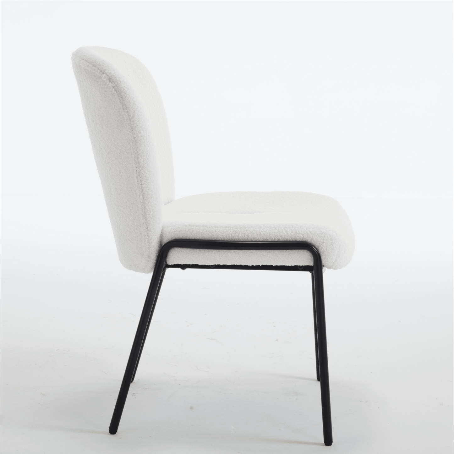 Set Of 2 High Back Iron Dining Chairs Without Armrests For Dining Room, Living Room, Or Balcony