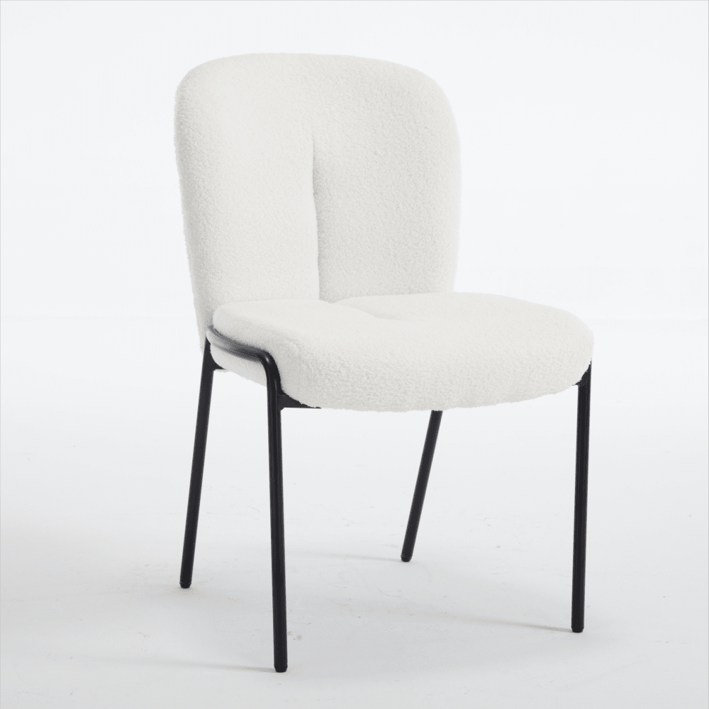 Set Of 2 High Back Iron Dining Chairs Without Armrests For Dining Room, Living Room, Or Balcony