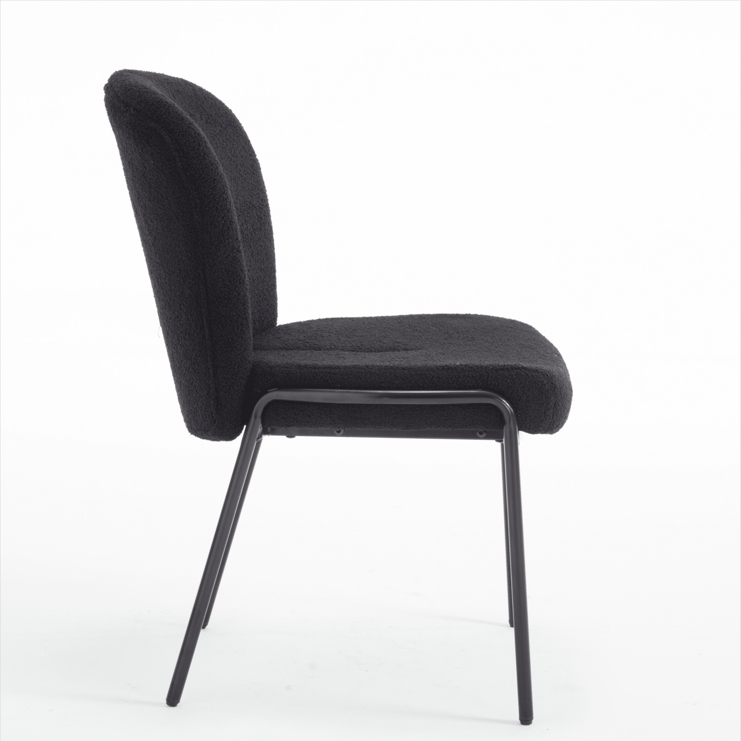 Set Of 2 High Back Iron Dining Chairs Without Armrests For Dining Room, Living Room, Or Balcony