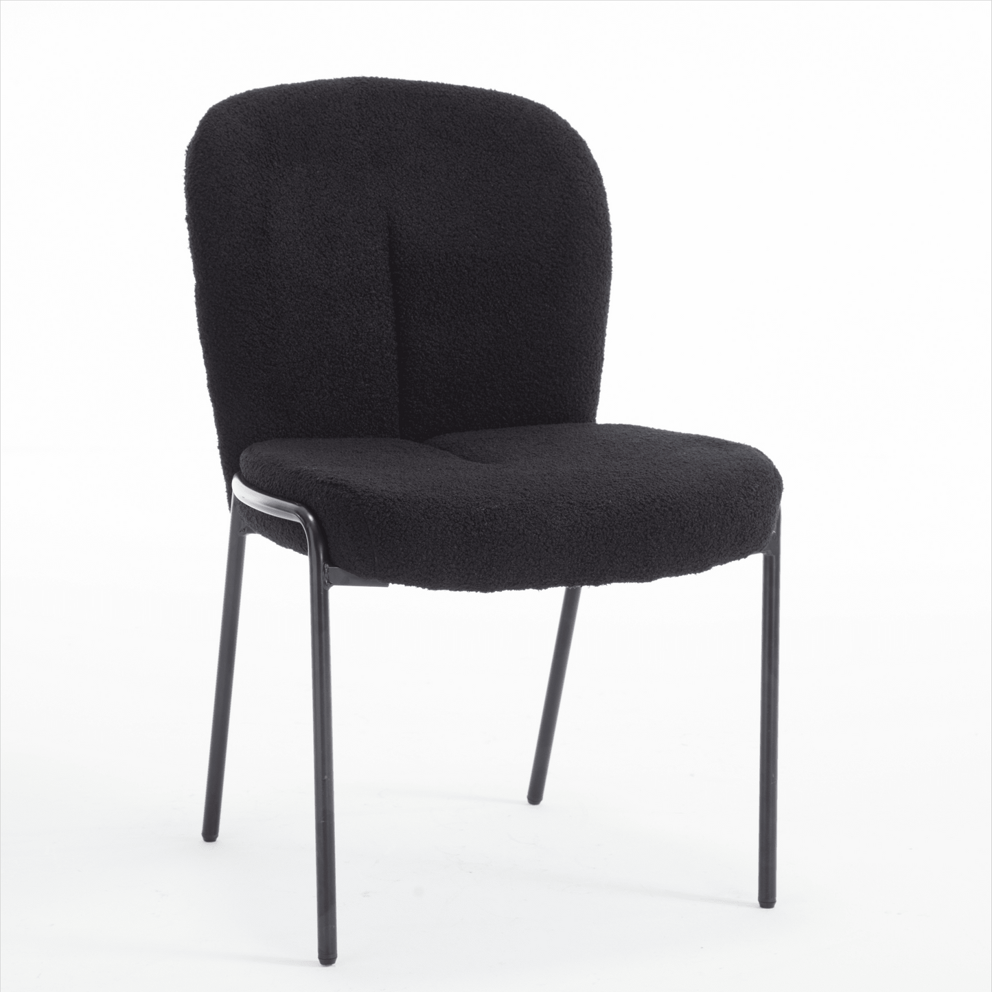 Set Of 2 High Back Iron Dining Chairs Without Armrests For Dining Room, Living Room, Or Balcony