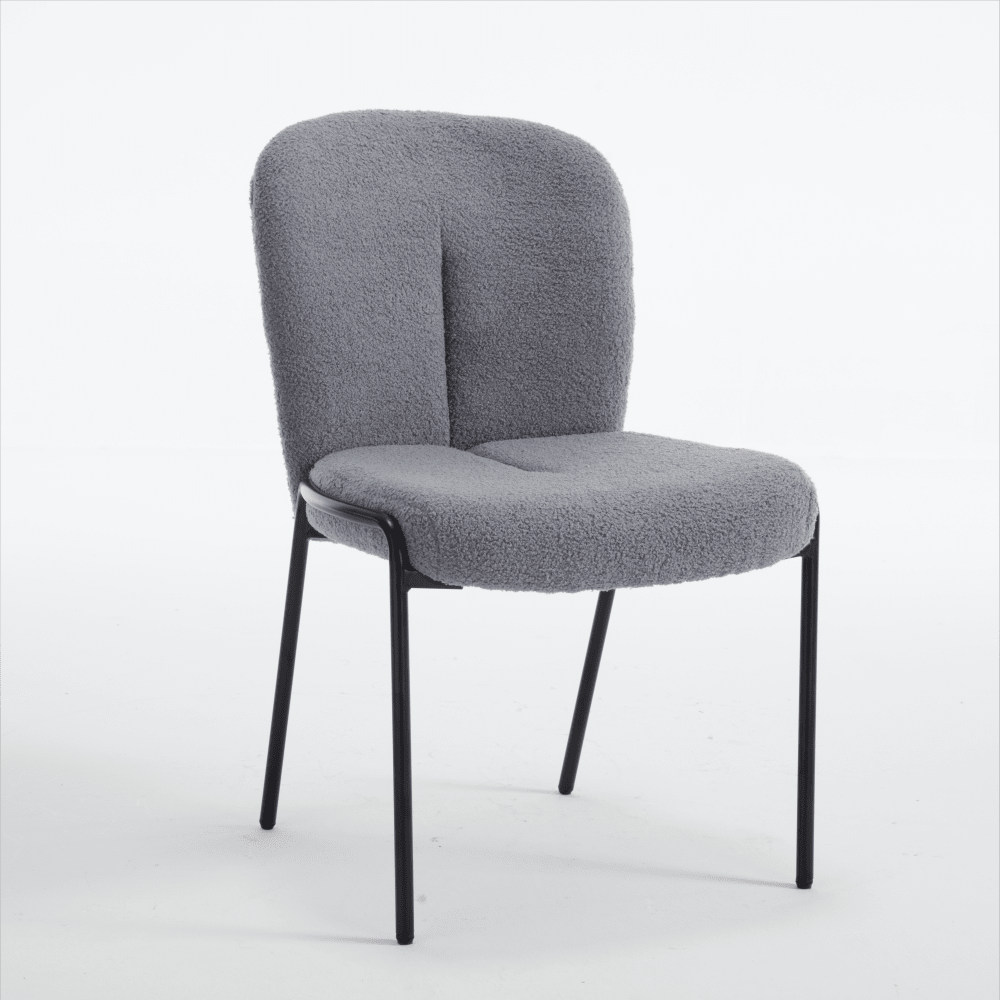 Set Of 2 High Back Iron Dining Chairs Without Armrests For Dining Room, Living Room, Or Balcony