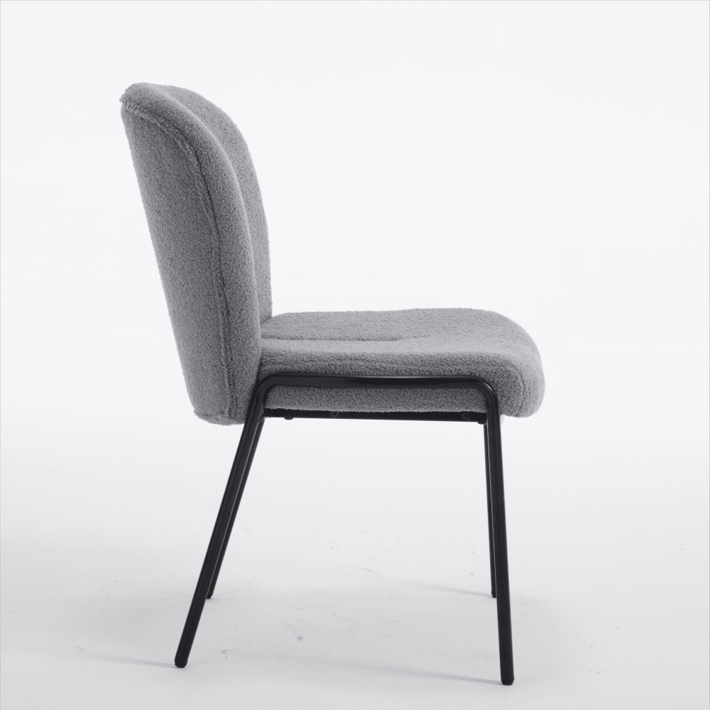 Set Of 2 High Back Iron Dining Chairs Without Armrests For Dining Room, Living Room, Or Balcony