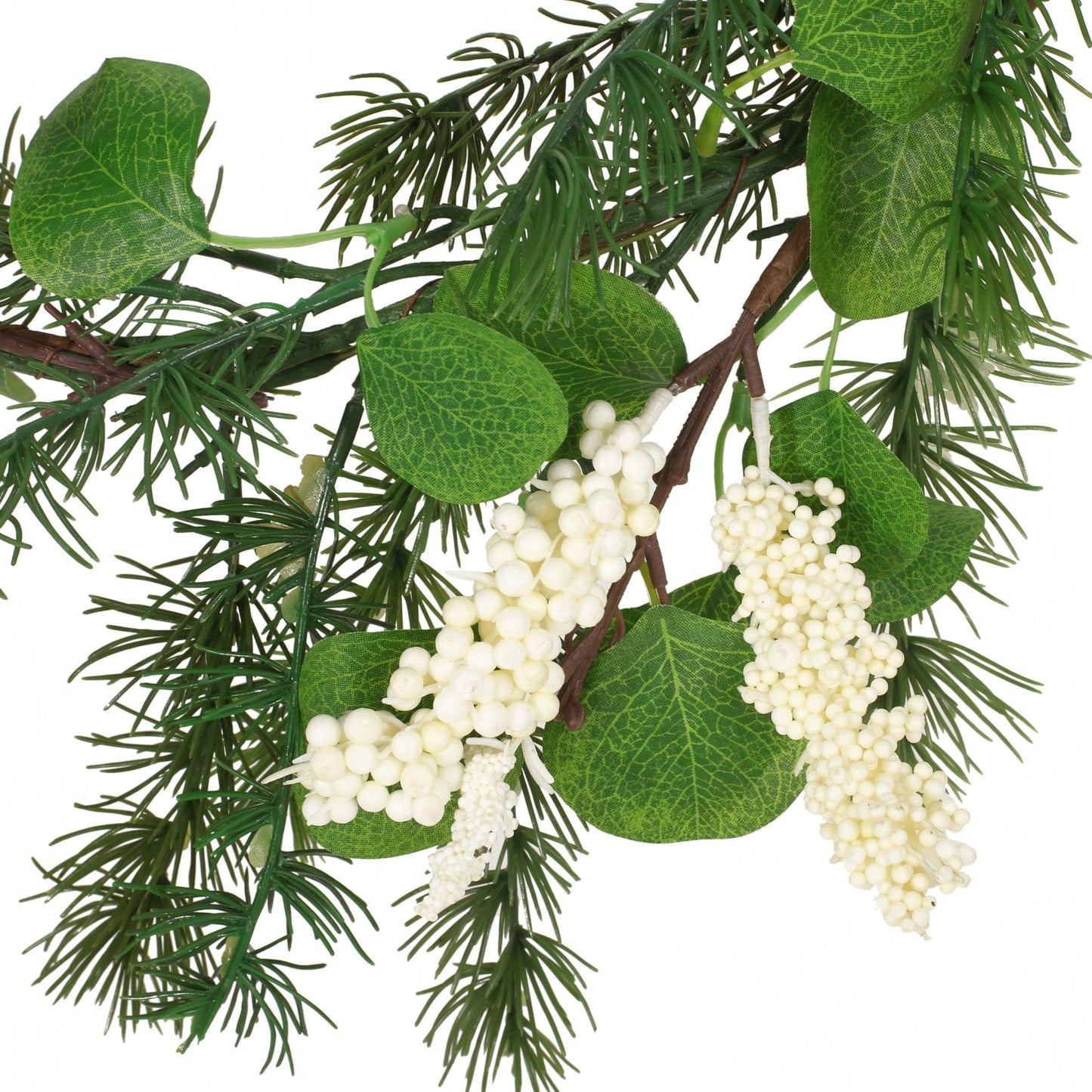 5-Foot Lush Leaves And Berry Garland For Festive Decor And Home Accents