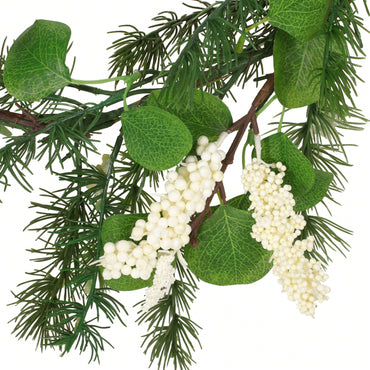 5-Foot Lush Leaves And Berry Garland For Festive Decor And Home Accents