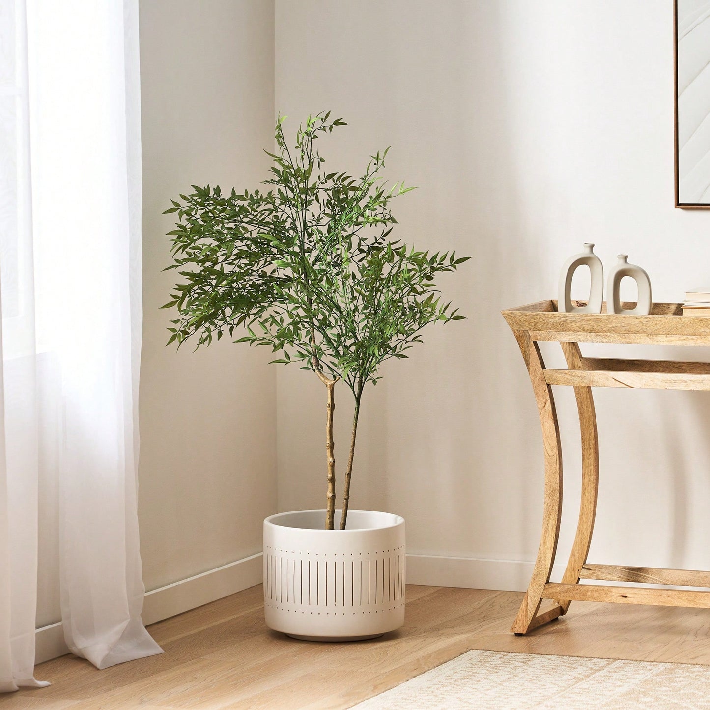 Lifelike 120CM Faux Nandina Plant - Perfect For Home Décor And Indoor Gardens