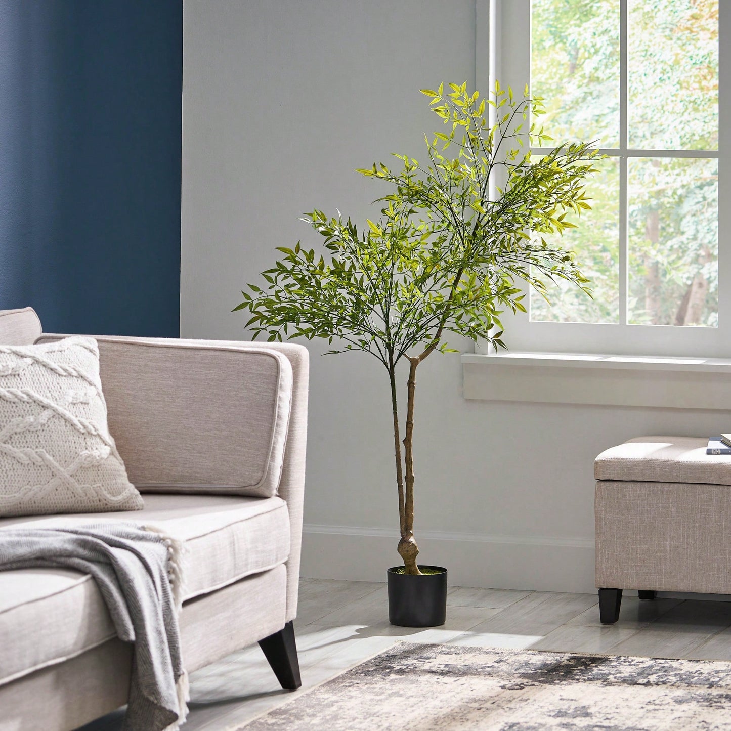 Lifelike 120CM Faux Nandina Plant - Perfect For Home Décor And Indoor Gardens