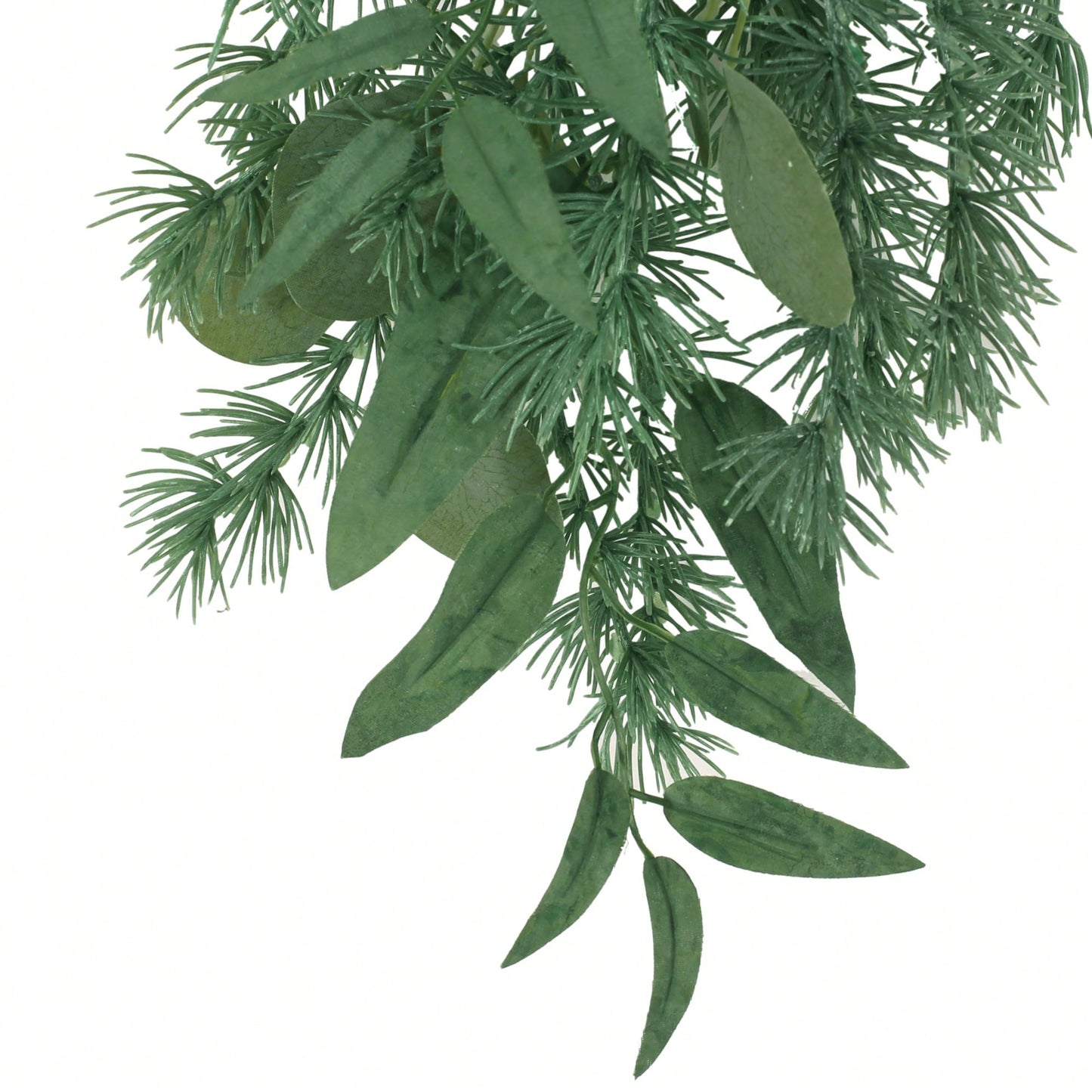 32.5" Decorative Leaves Teardrop Wreath For Home Entrance And Seasonal Decor