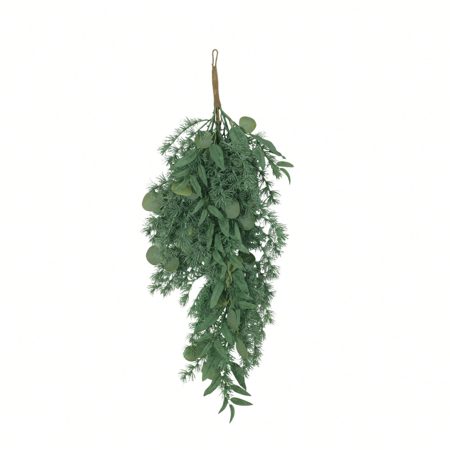 32.5" Decorative Leaves Teardrop Wreath For Home Entrance And Seasonal Decor