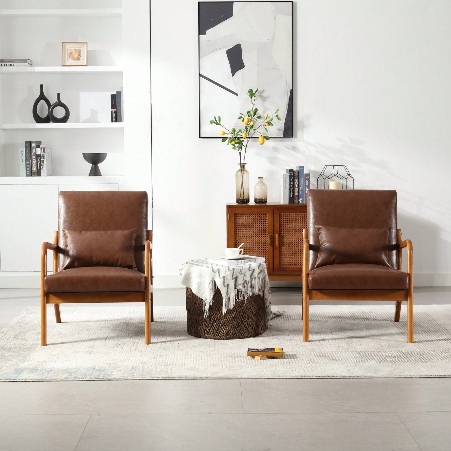 Stylish Modern Accent Chair With Solid Wood Frame And Plush Cushion For Living Room, Bedroom, Or Guest Room In Black PU