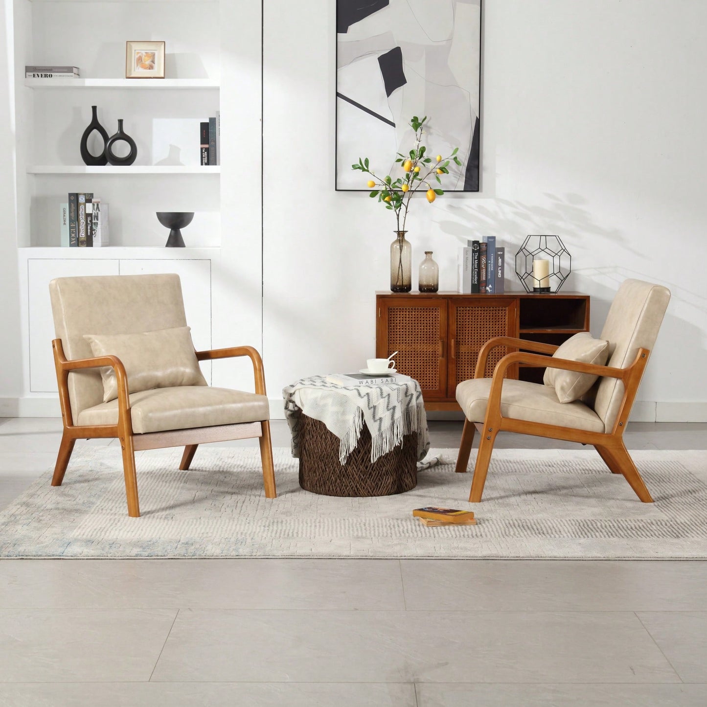 Stylish Modern Accent Chair With Solid Wood Frame And Plush Cushion For Living Room, Bedroom, Or Guest Room In Black PU