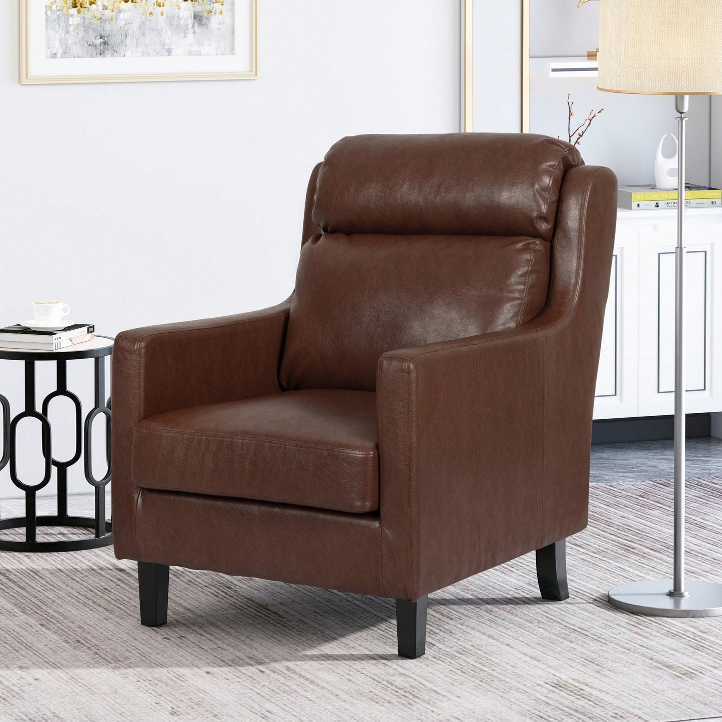 Elegant Upholstered Club Chair For Cozy Living Room Seating – Stylish Accent Chair For Home Decor