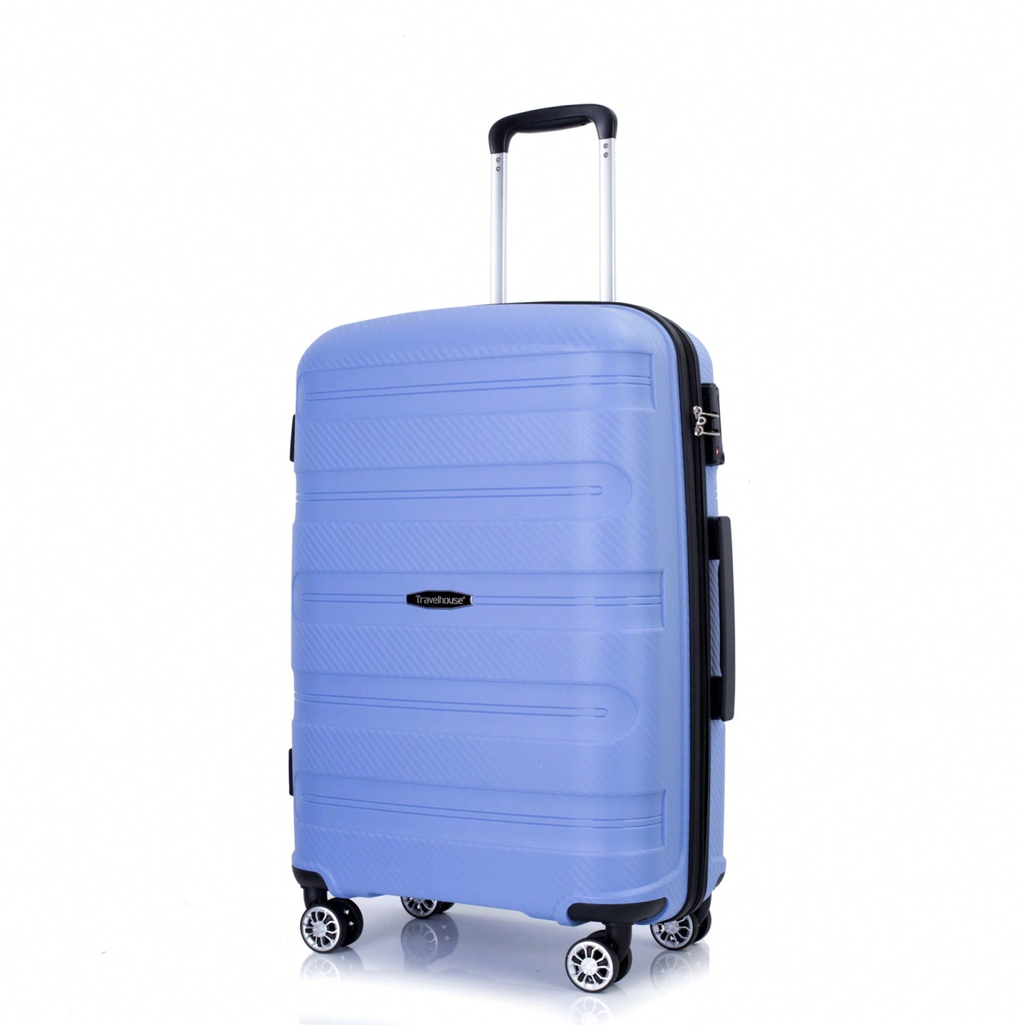 Lightweight Durable 3-Piece Hardshell Luggage Set With Spinner Wheels And TSA Lock - Stylish Purplish Blue Suitcases (20"/24"/28")