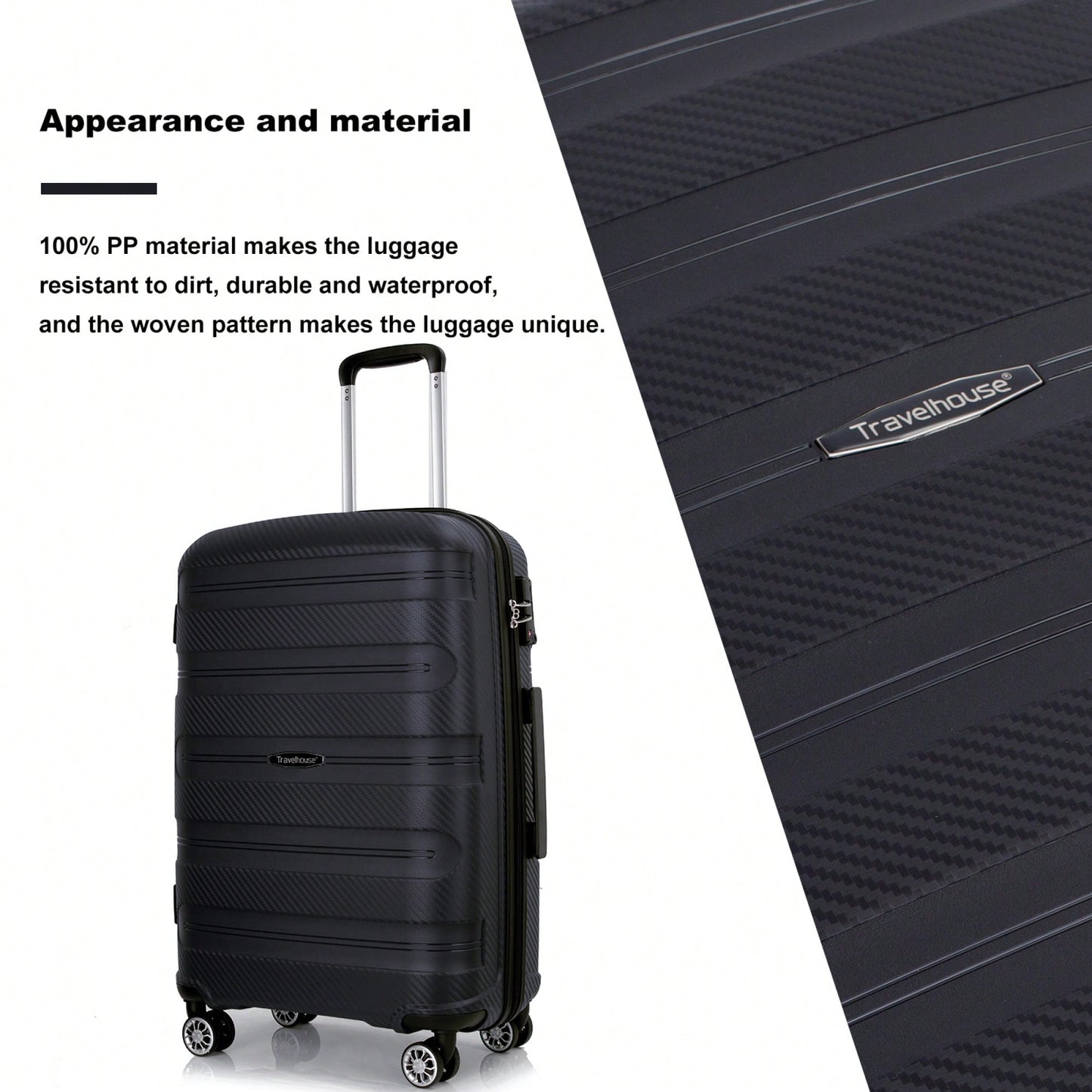 Lightweight Durable 3-Piece Hardshell Luggage Set With Spinner Wheels And TSA Lock - Stylish Purplish Blue Suitcases (20"/24"/28")
