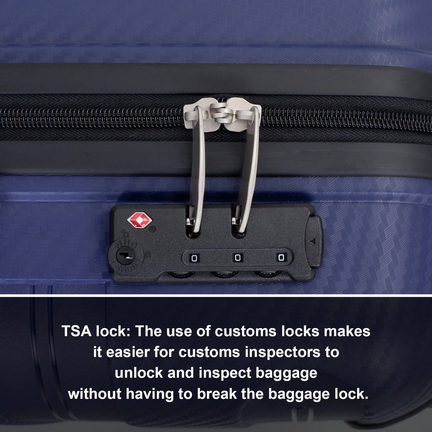 Lightweight Durable 3-Piece Hardshell Luggage Set With Spinner Wheels And TSA Lock - Stylish Purplish Blue Suitcases (20"/24"/28")