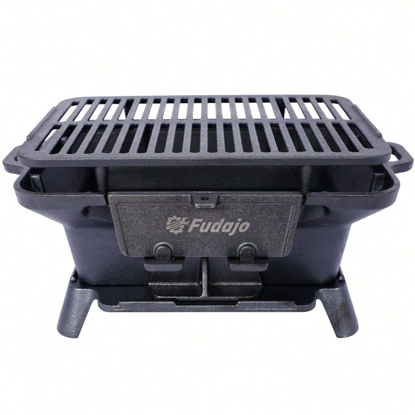 Portable Enameled Cast Iron Oval Grill for Outdoor BBQ Camping and Hibachi Style Cooking
