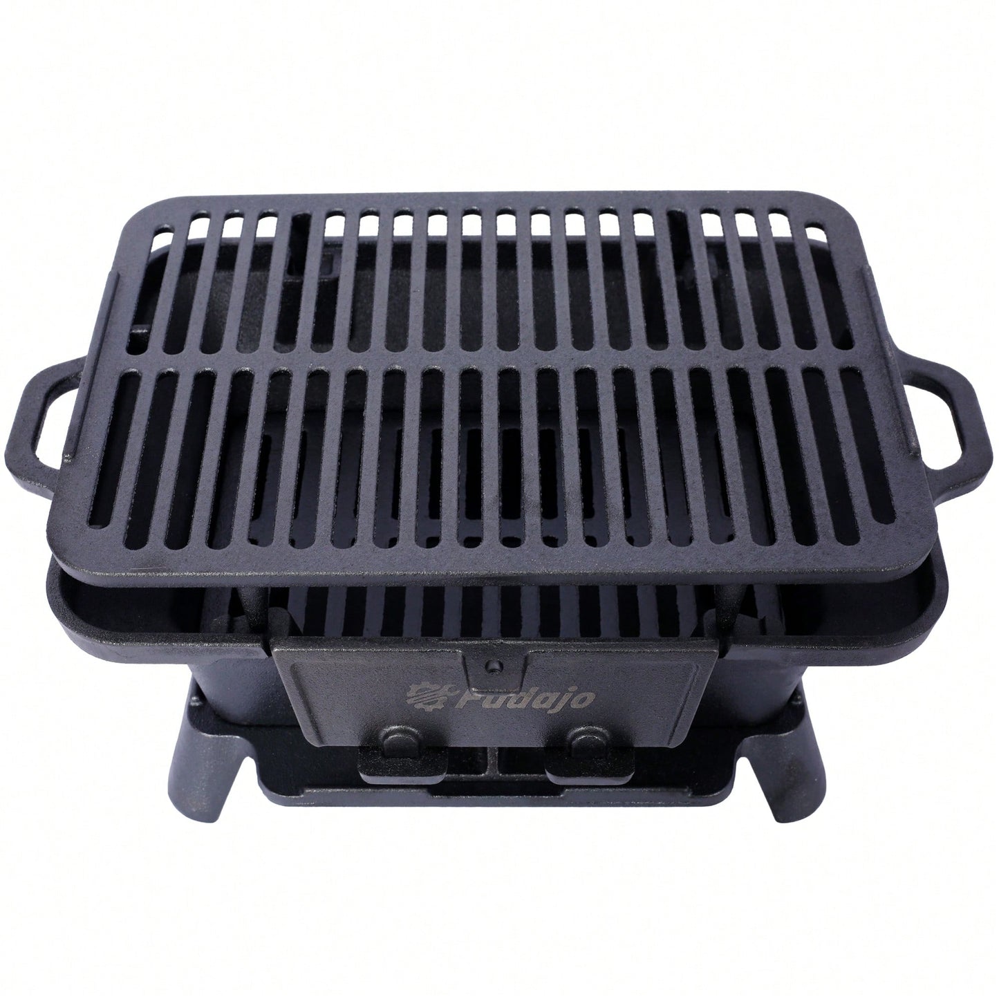 Portable Enameled Cast Iron Oval Grill for Outdoor BBQ Camping and Hibachi Style Cooking