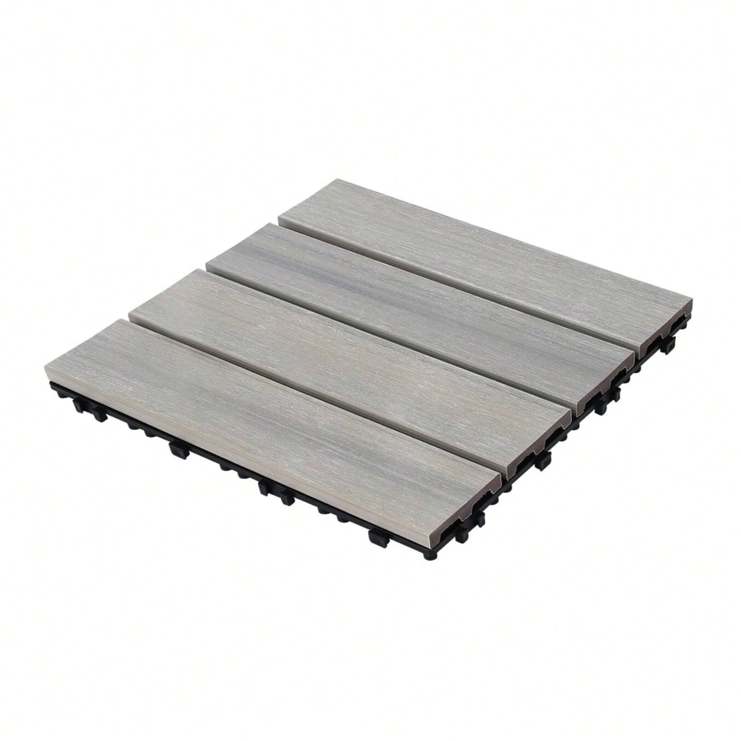 Durable Interlocking WPC Patio Deck Tiles Pack of 11 Water-Resistant Composite Flooring for Indoor Outdoor DIY Projects 11.8 Inch