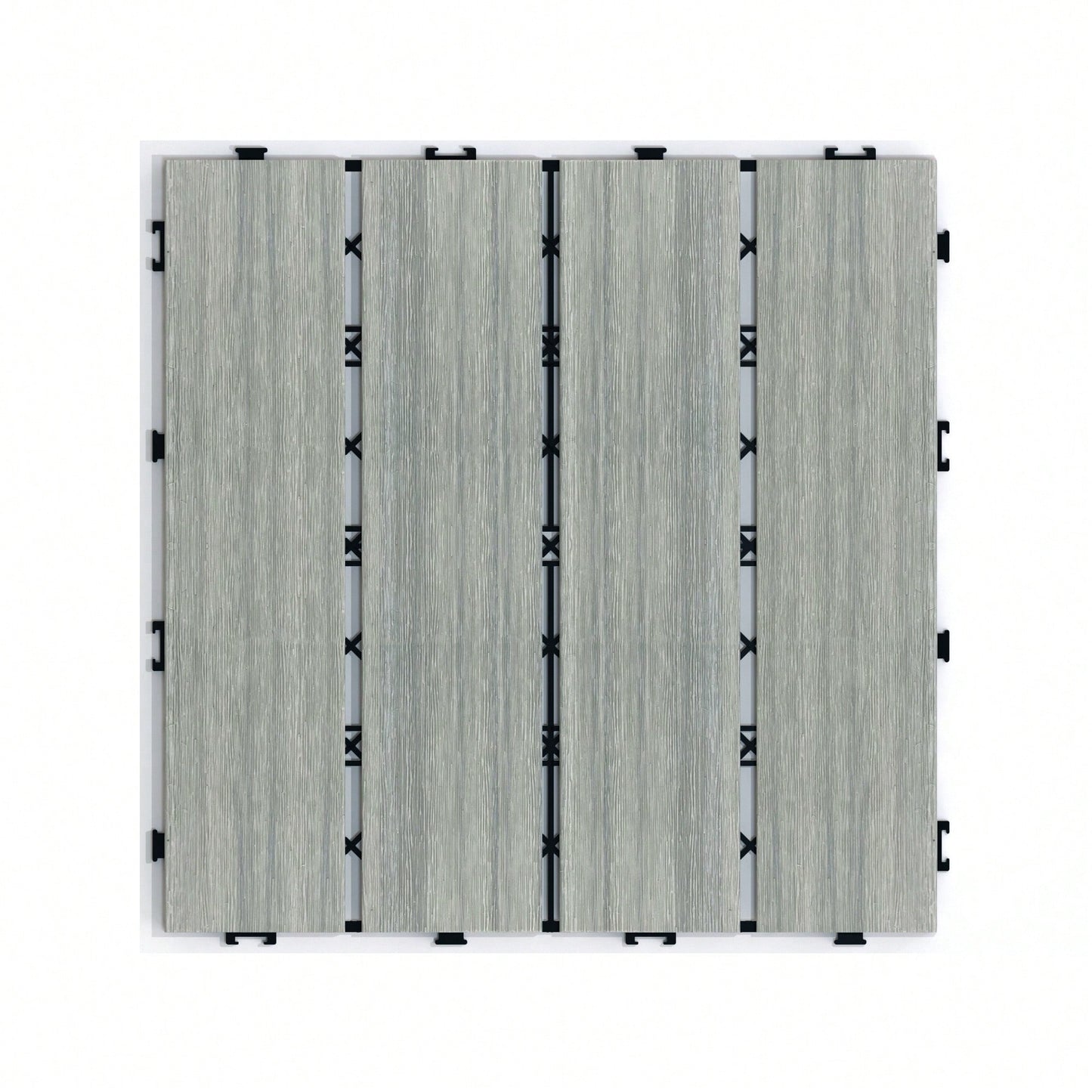 Durable Interlocking WPC Patio Deck Tiles Pack of 11 Water-Resistant Composite Flooring for Indoor Outdoor DIY Projects 11.8 Inch