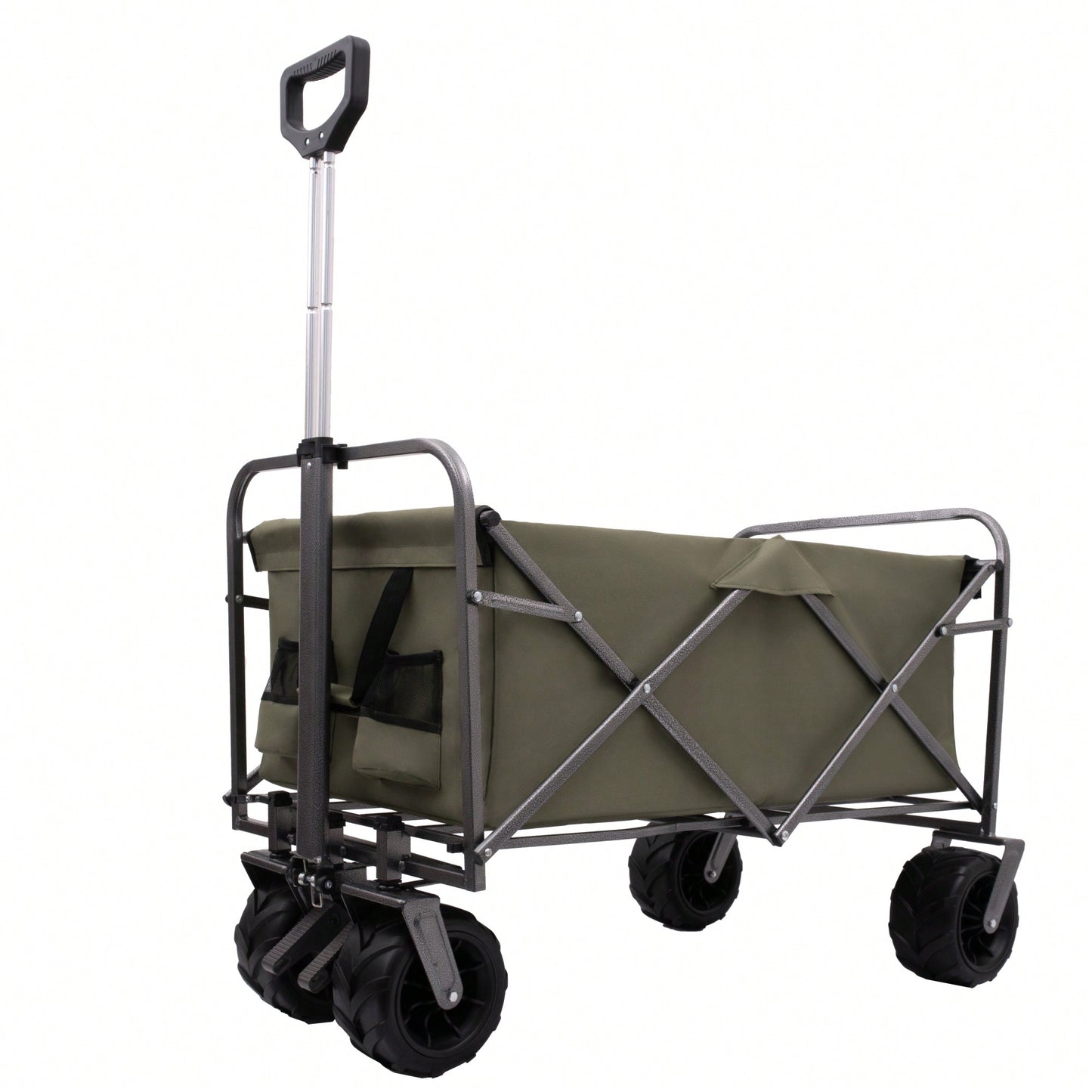 Versatile Folding Wagon For Kids - Portable Beach Trolley Cart For Outdoor Garden, Park, And Camping With Large Wheels