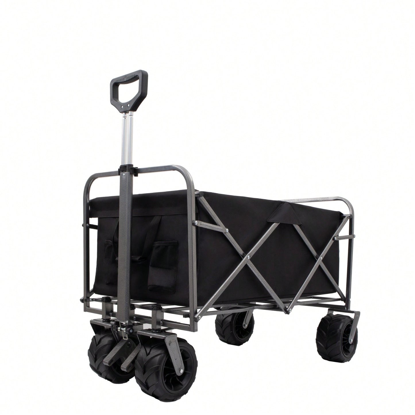Versatile Folding Wagon For Kids - Portable Beach Trolley Cart For Outdoor Garden, Park, And Camping With Large Wheels