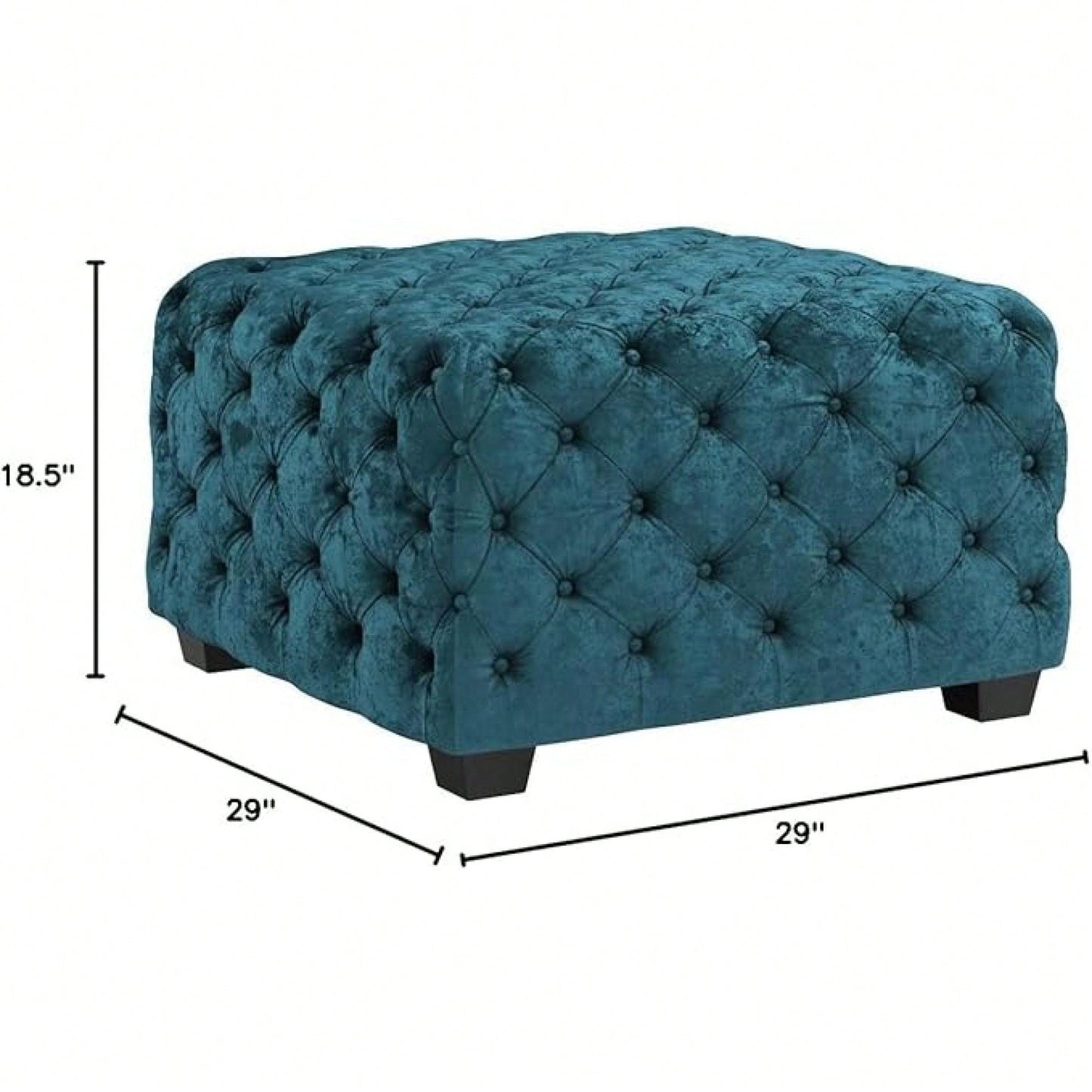 Stylish Modern  Ottoman For Living Room, Bedroom, Or Office - Versatile Footrest And Seat With Soft Velvet Fabric