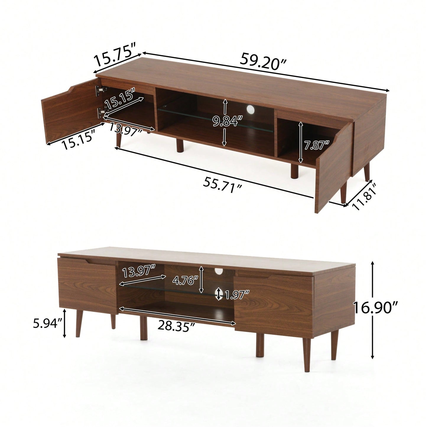 Versatile Modern TV Stand With Ample Storage And Adjustable Shelves For Living Room Entertainment Center