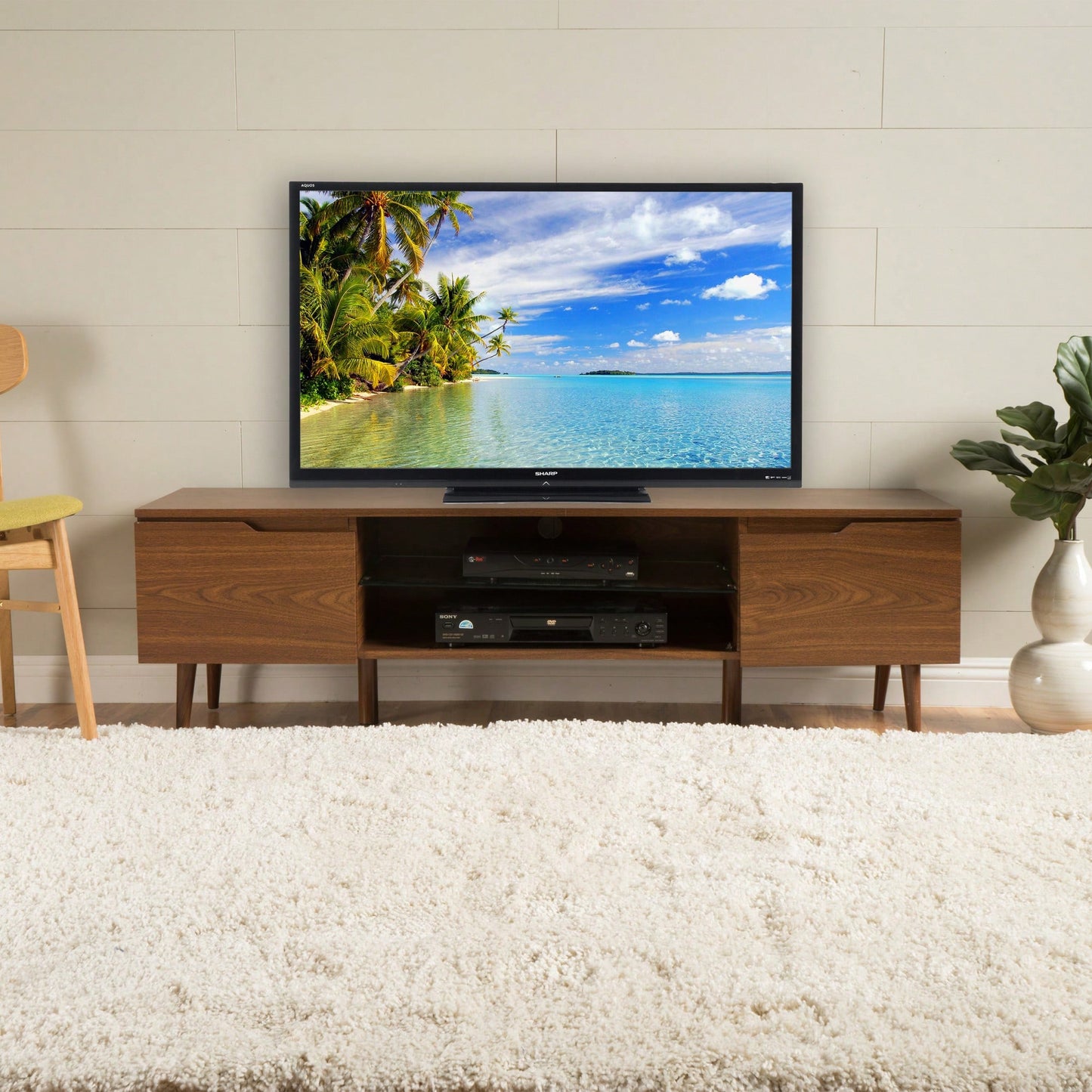 Versatile Modern TV Stand With Ample Storage And Adjustable Shelves For Living Room Entertainment Center